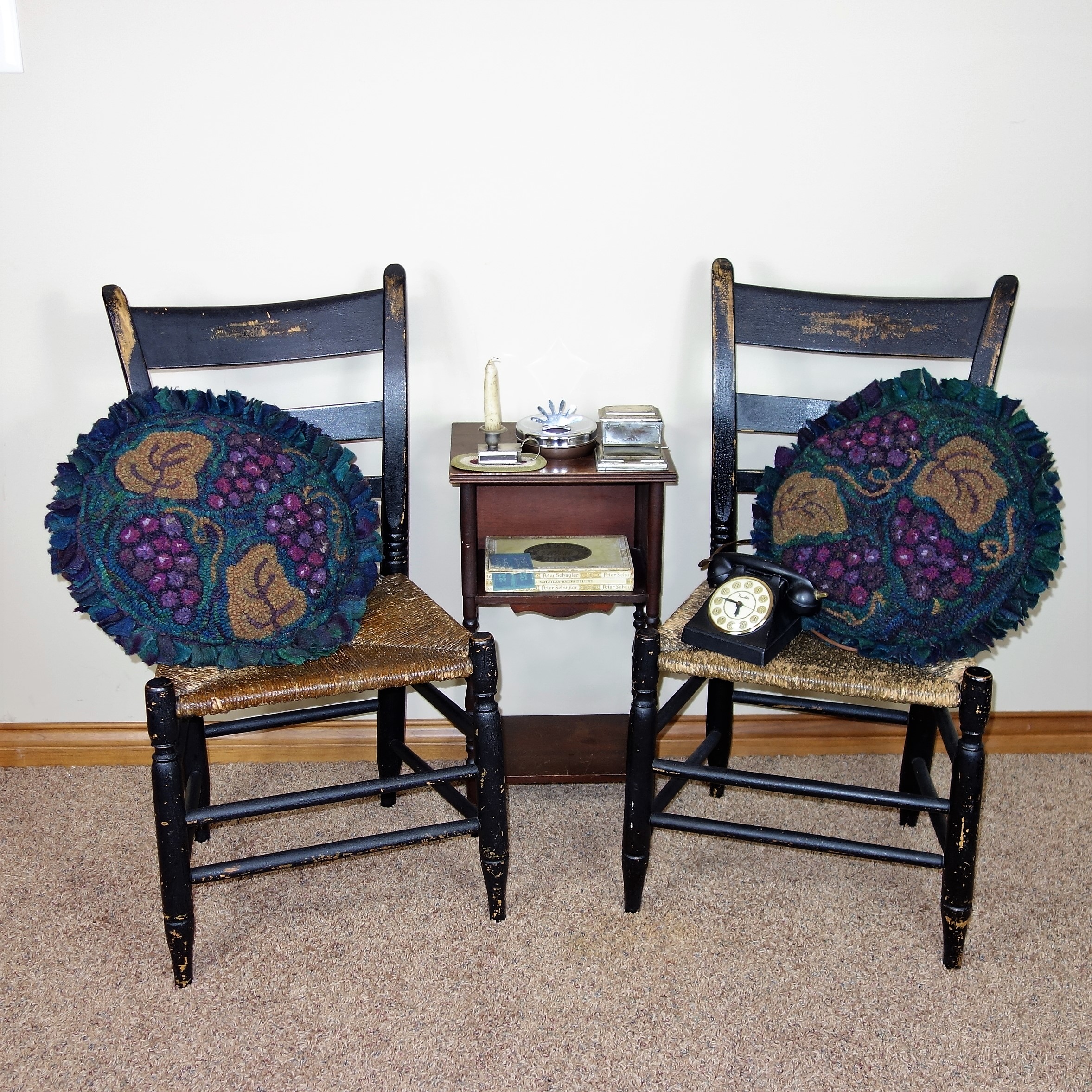 Antique Side Chairs and Smoking Stand