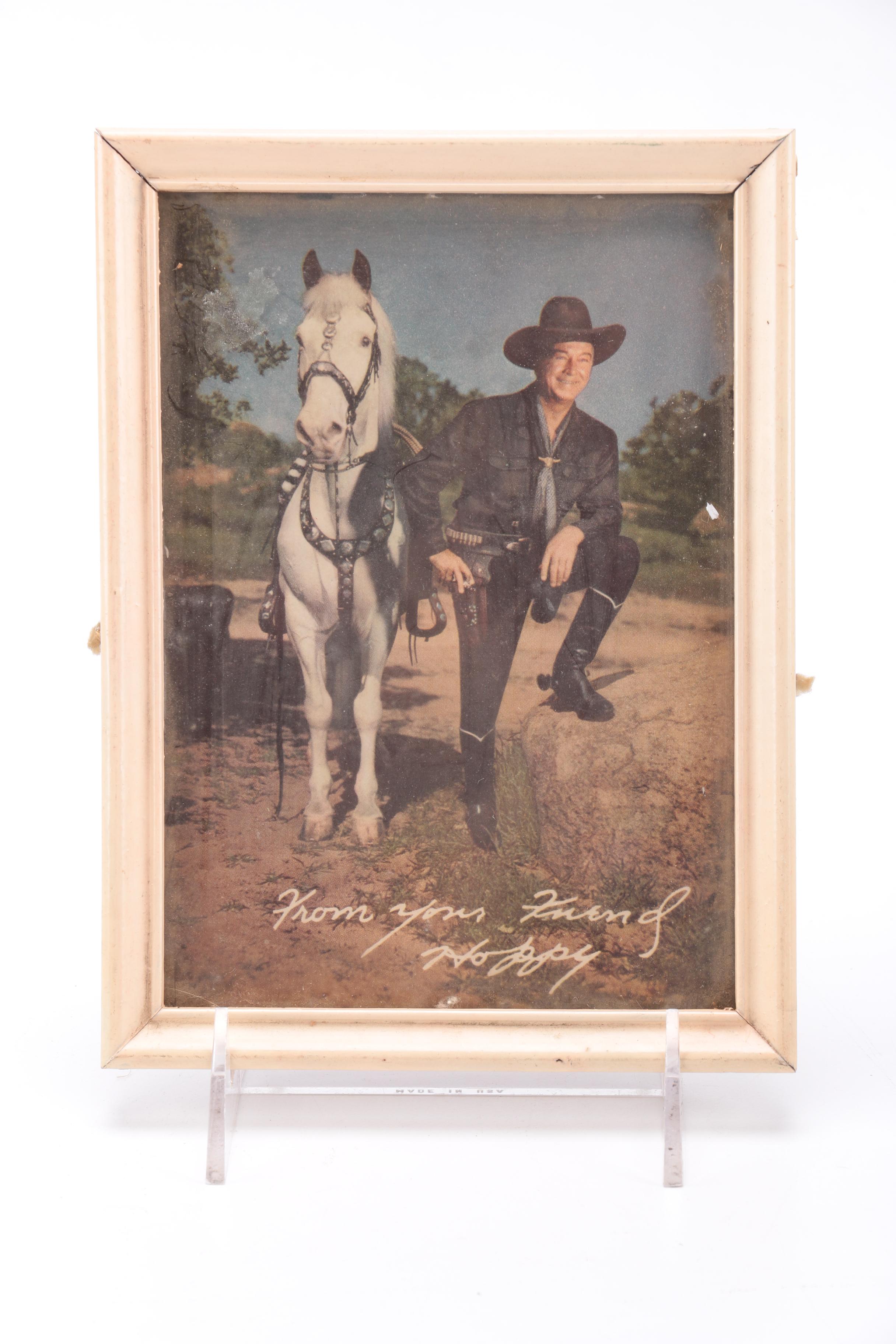 Gene Autry Flying A Ranch Double Gun Toy Holster, Hoppy Print and Cowboy Boots Bookends