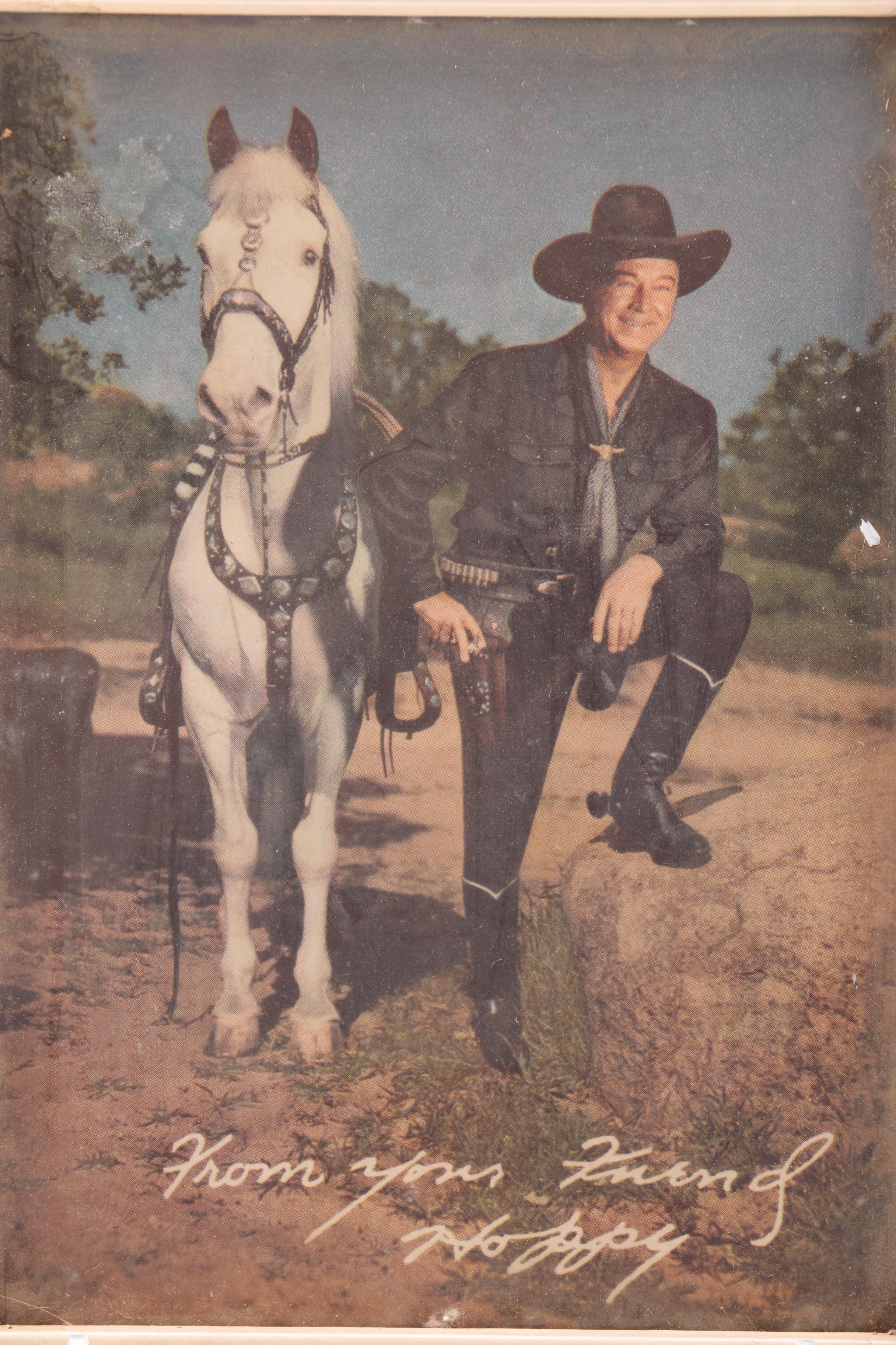 Gene Autry Flying A Ranch Double Gun Toy Holster, Hoppy Print and Cowboy Boots Bookends