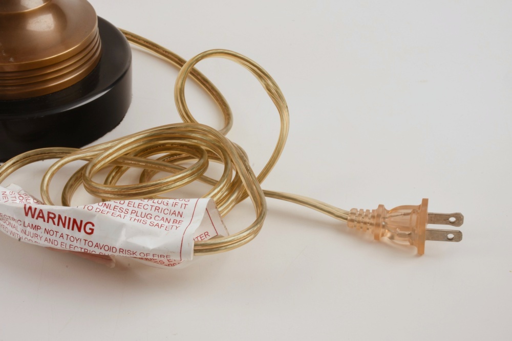 Pair of "Arteriors Home" Burnished Brass Table Lamps in Urn Form