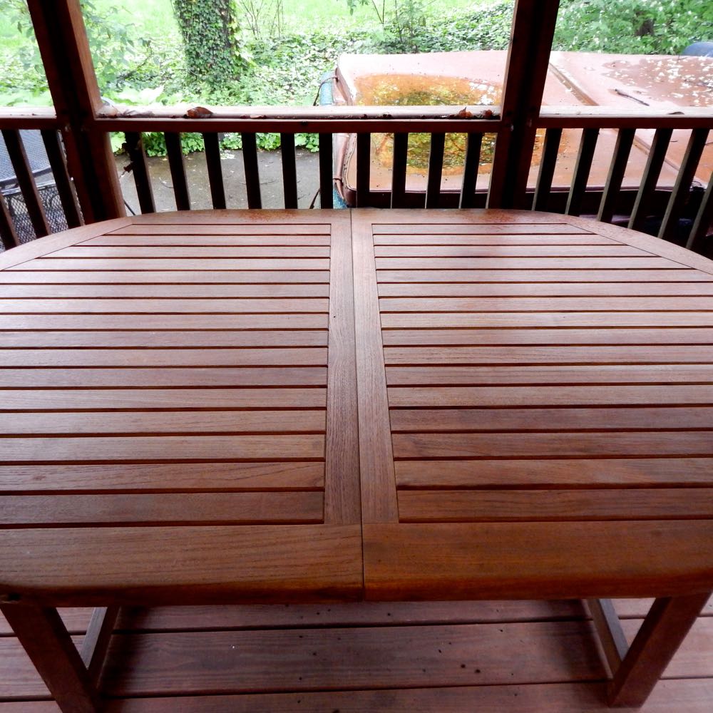 Expandable Teak Oval Patio Dining Table