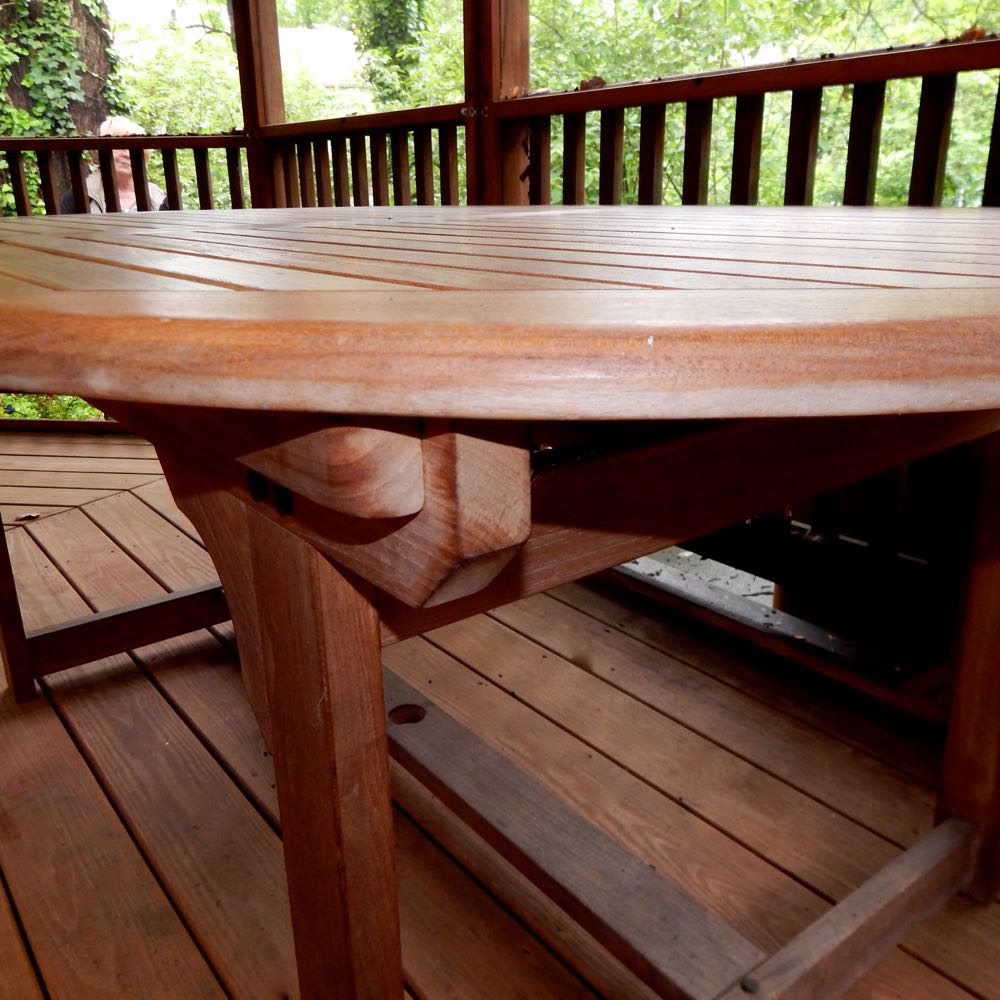 Expandable Teak Oval Patio Dining Table