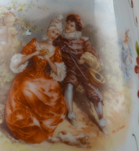 Pair of Hand Decorated Ewer Lamps