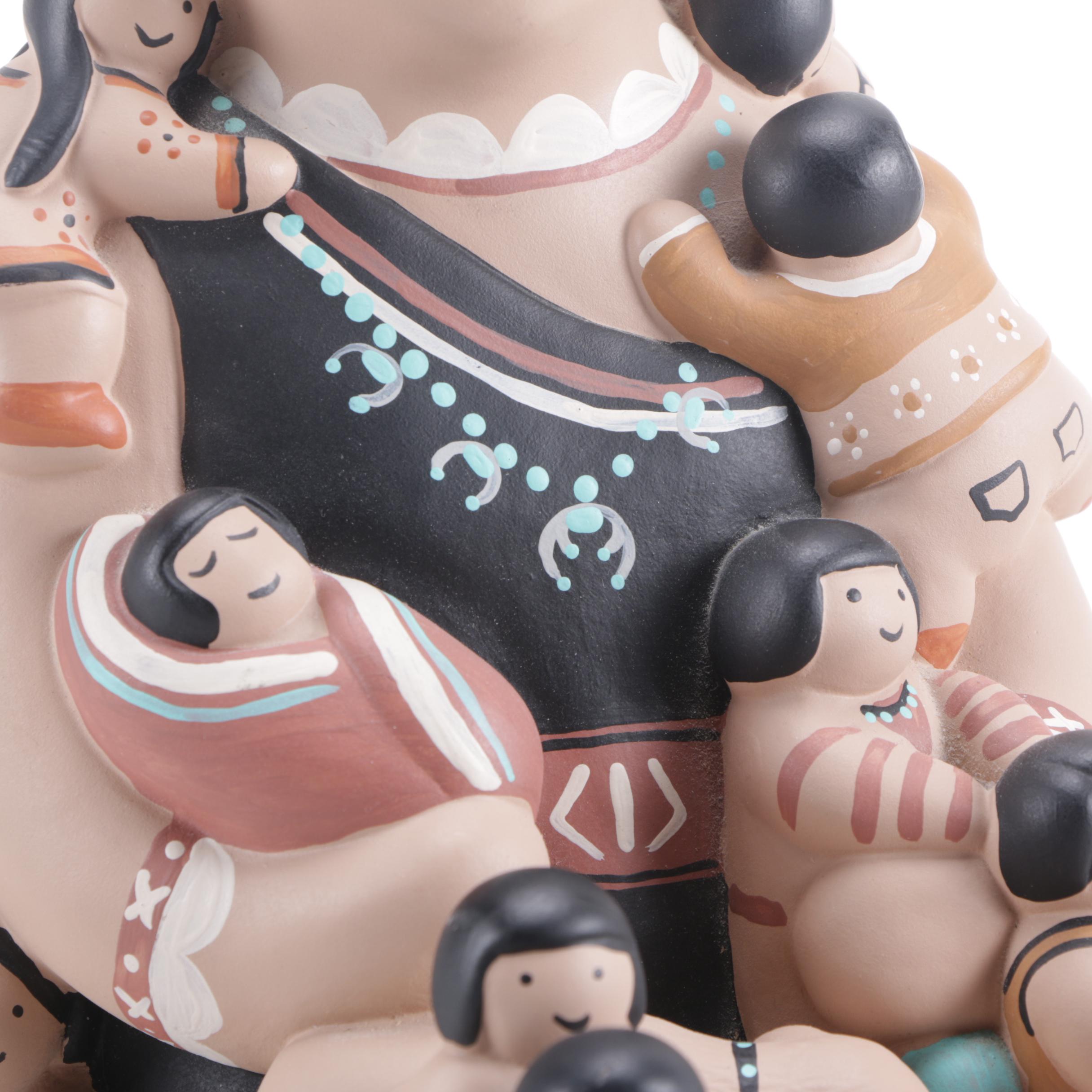 Native American Inspired "StoryTeller" Ceramic Statuette