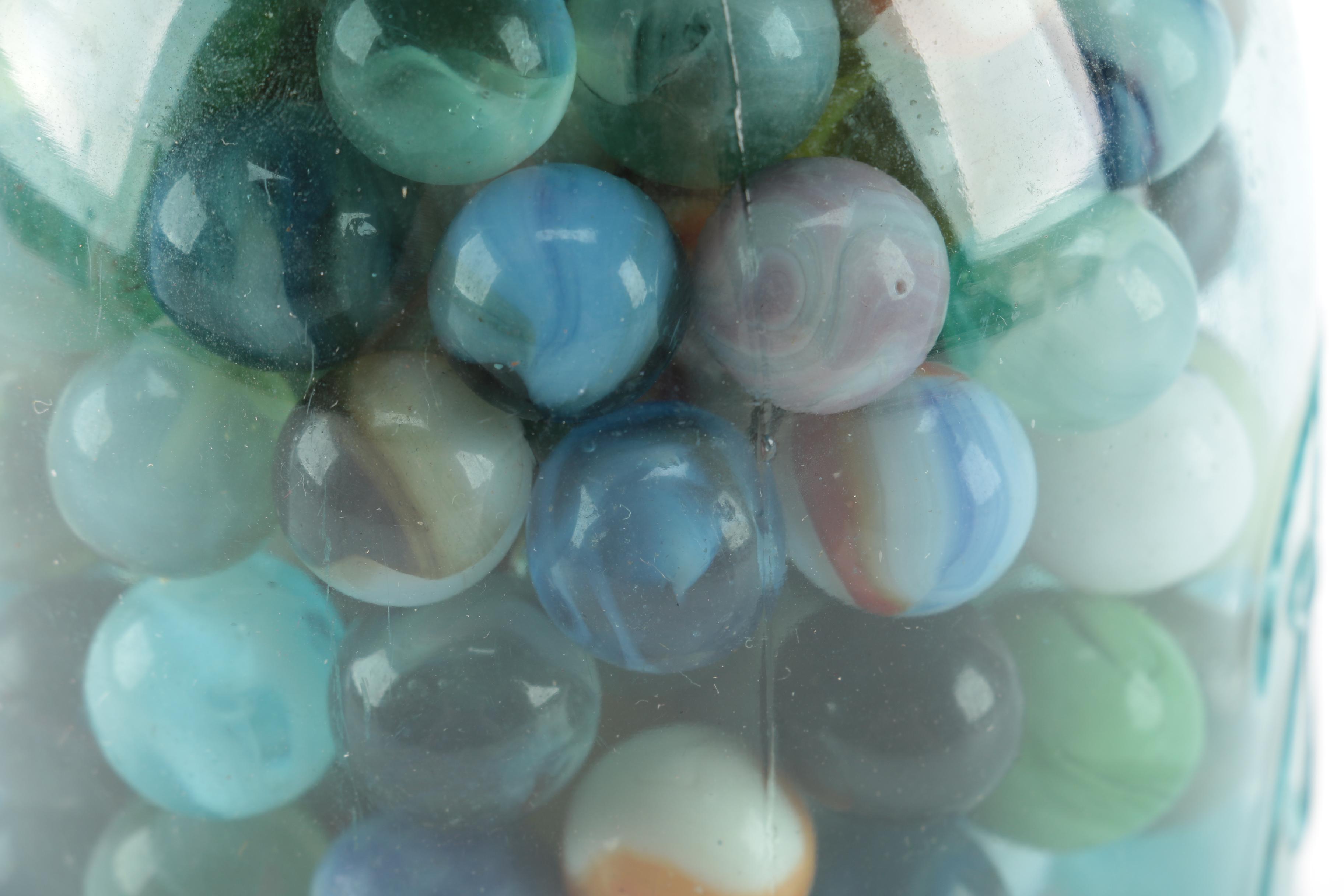 Vintage Marbles in a Ball Mason Jar