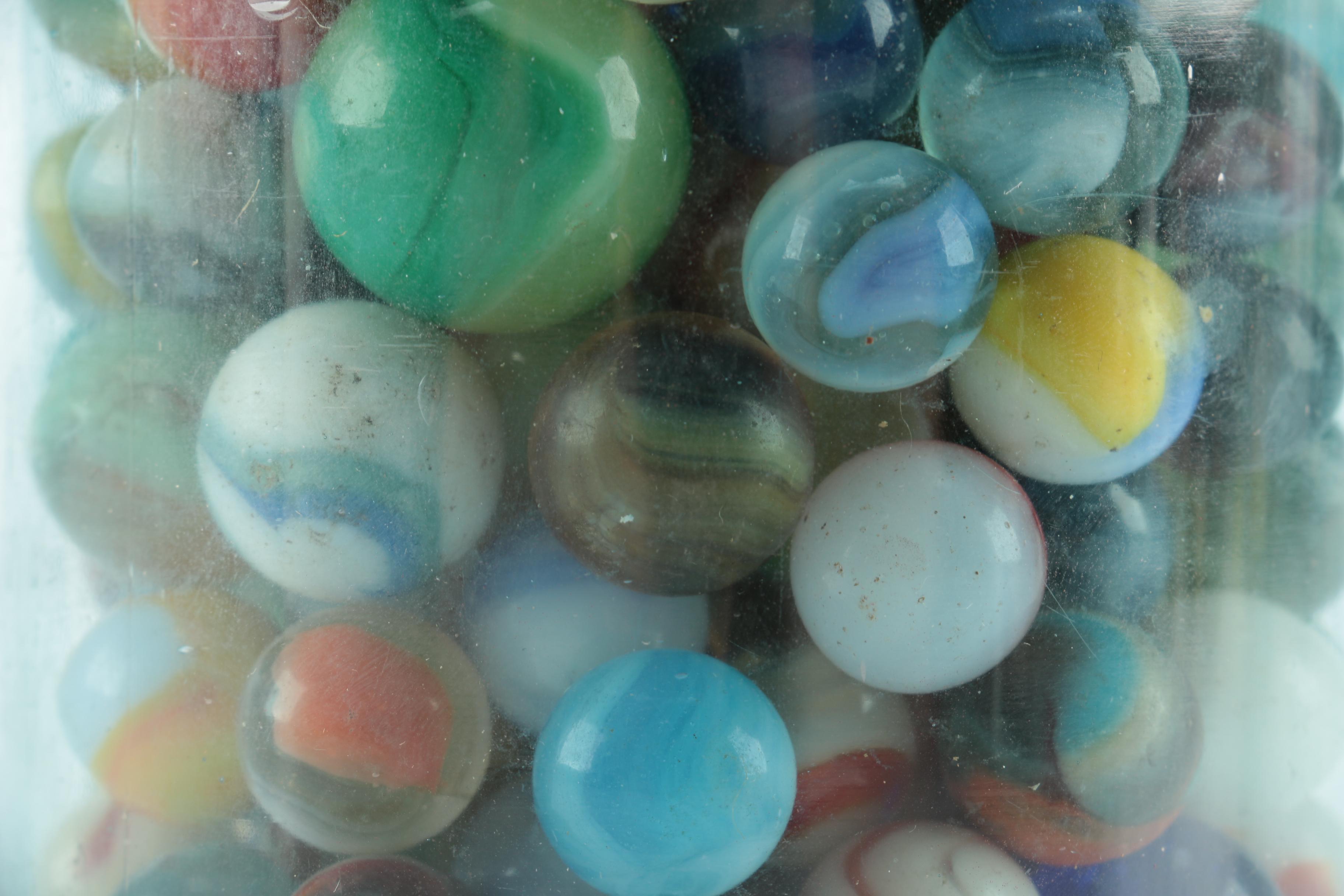Vintage Marbles in a Ball Mason Jar