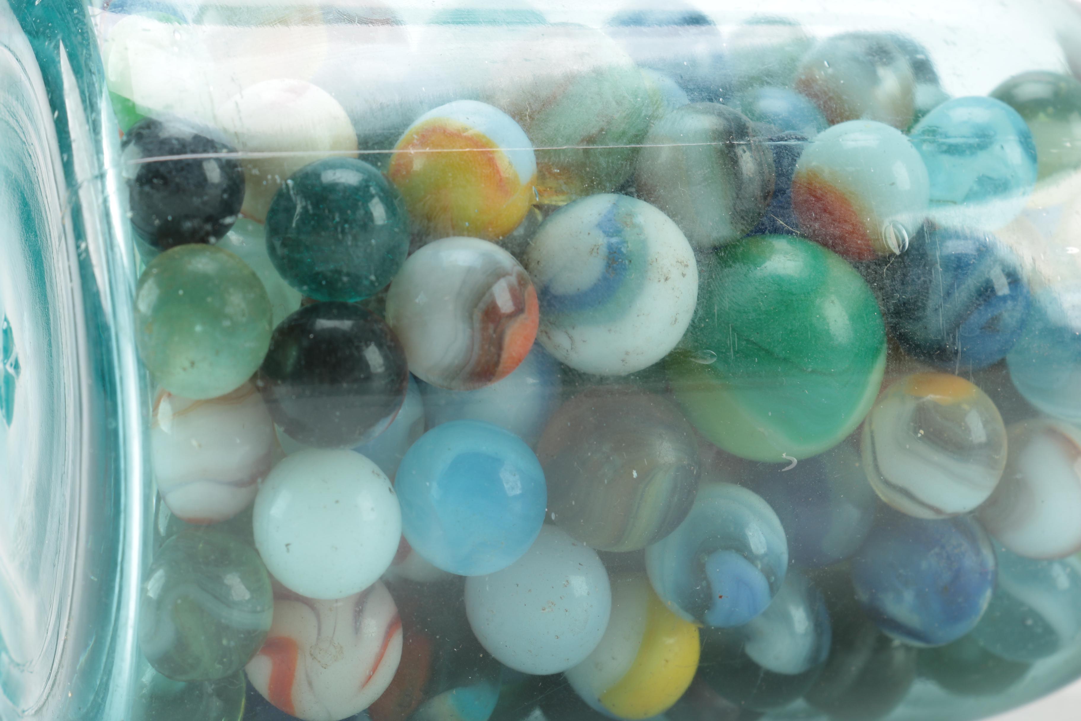 Vintage Marbles in a Ball Mason Jar