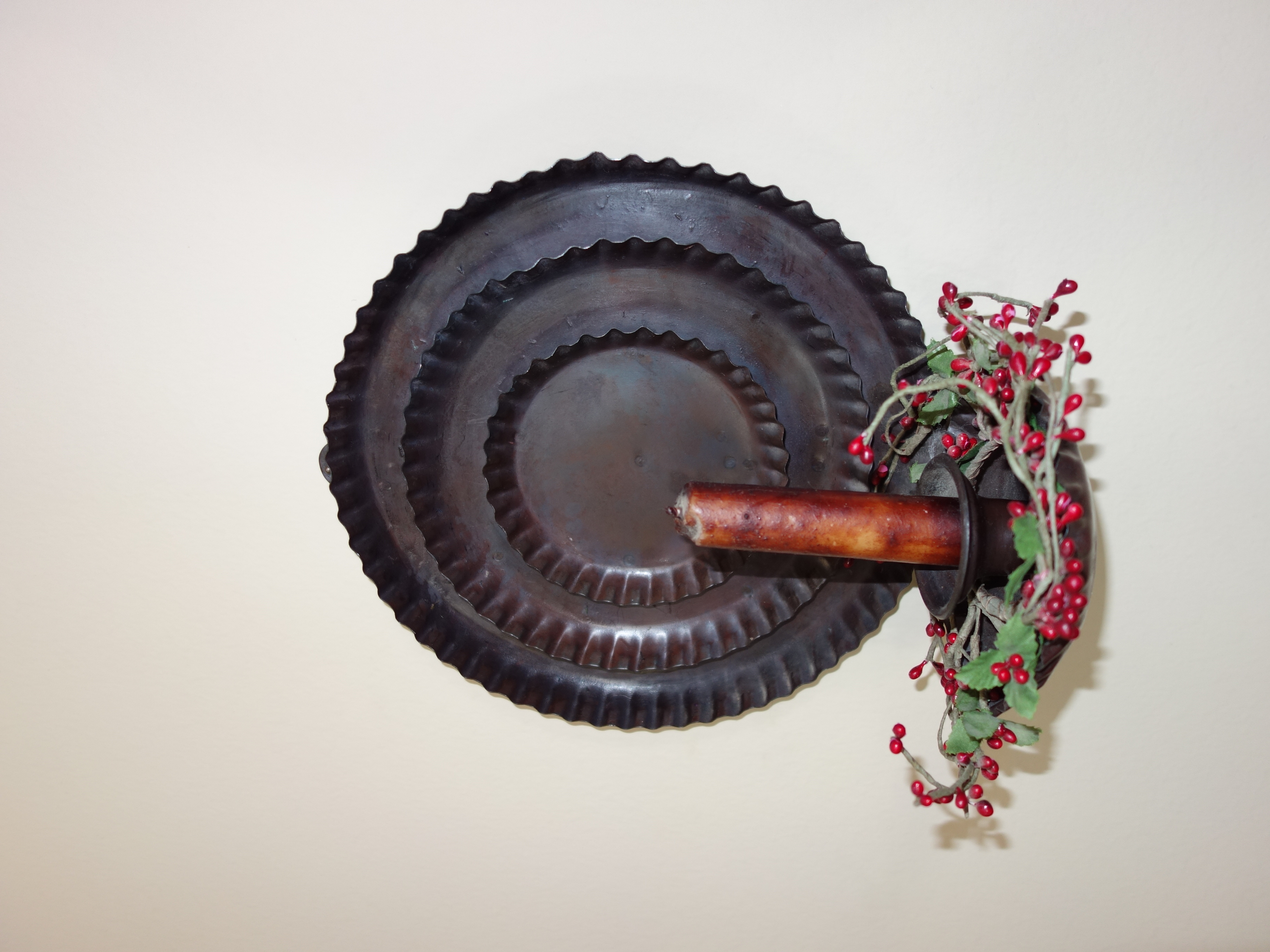 Wooden Wall Shelf With Collectibles