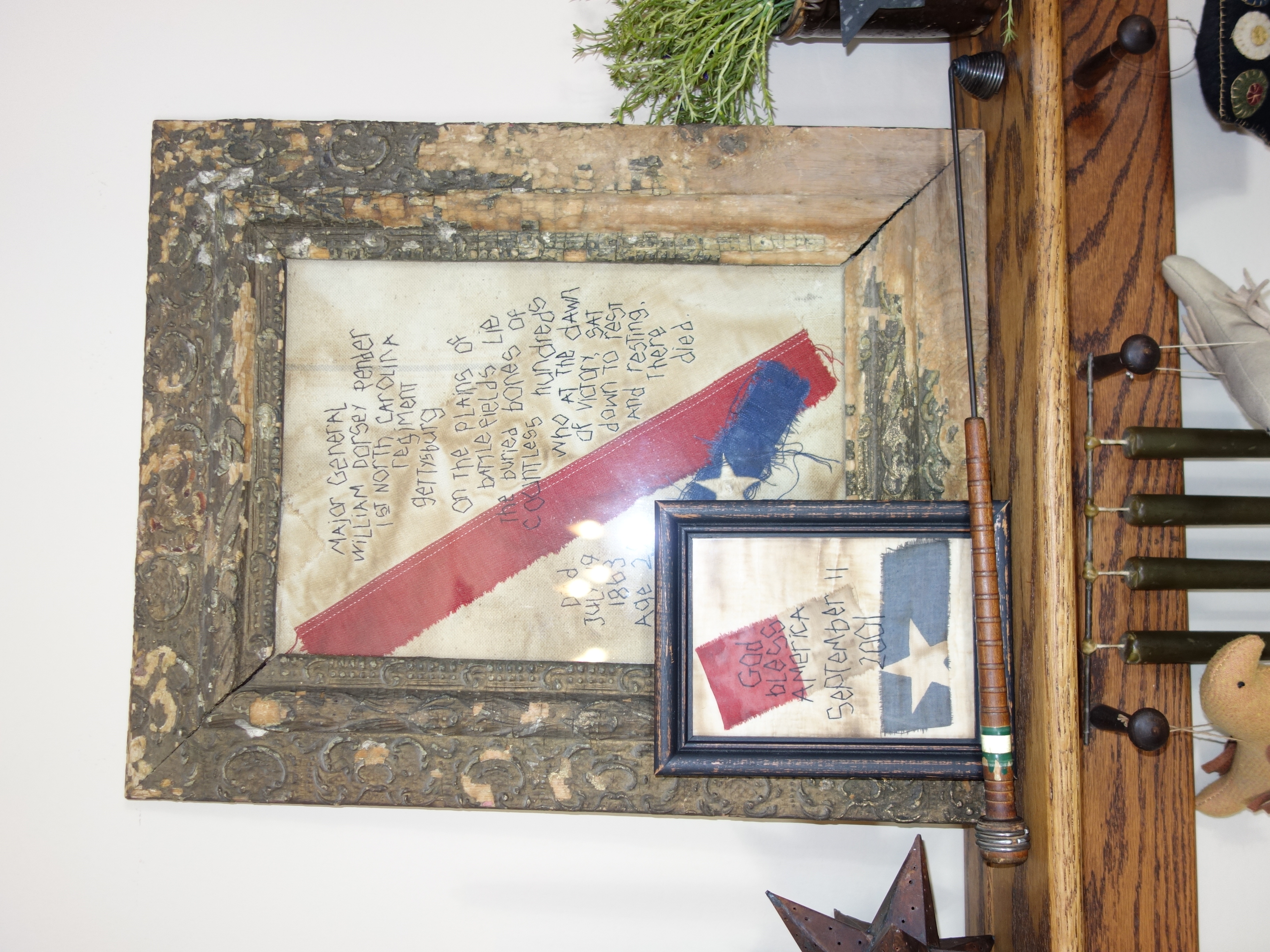 Wooden Wall Shelf With Collectibles