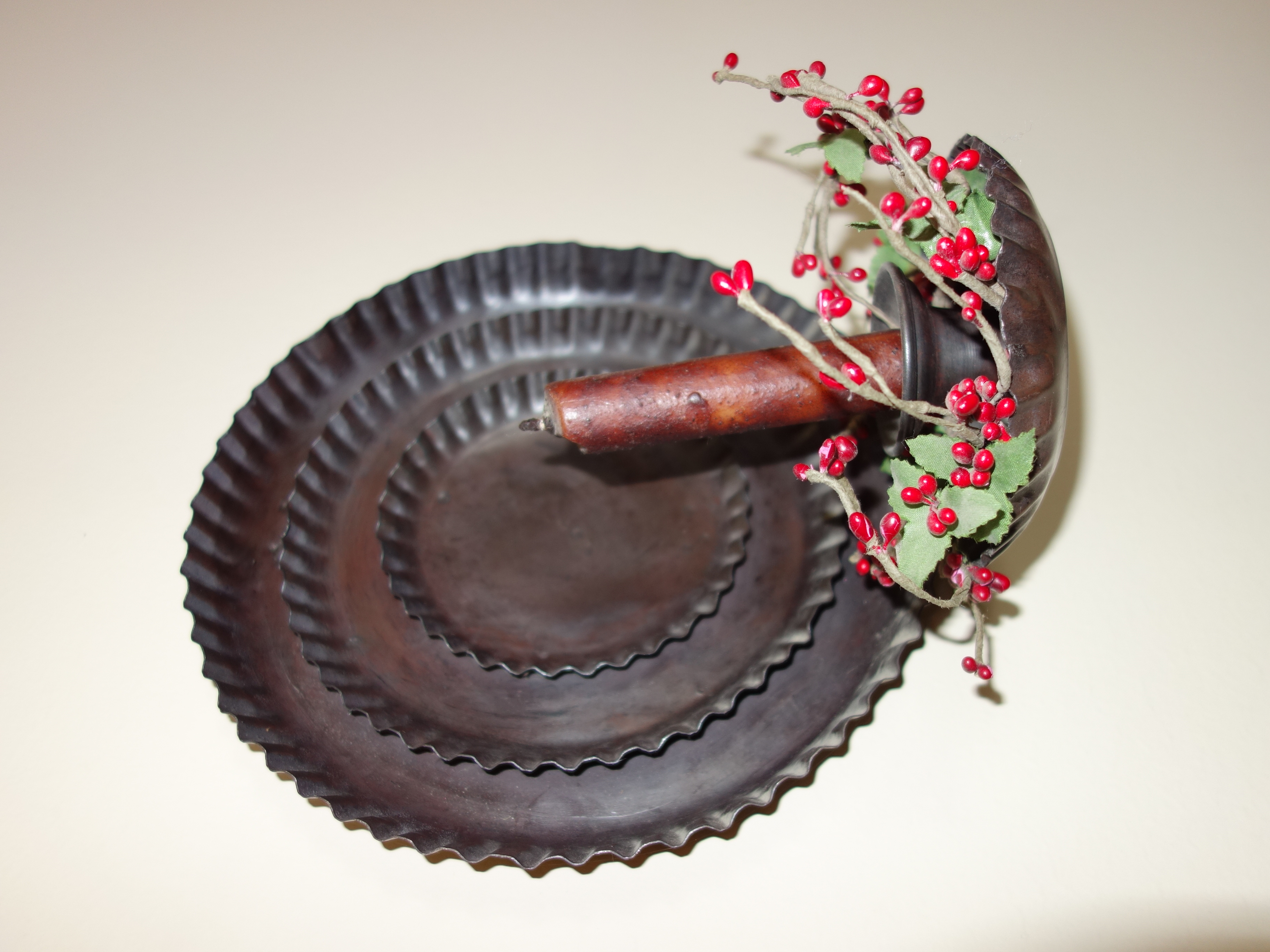 Wooden Wall Shelf With Collectibles