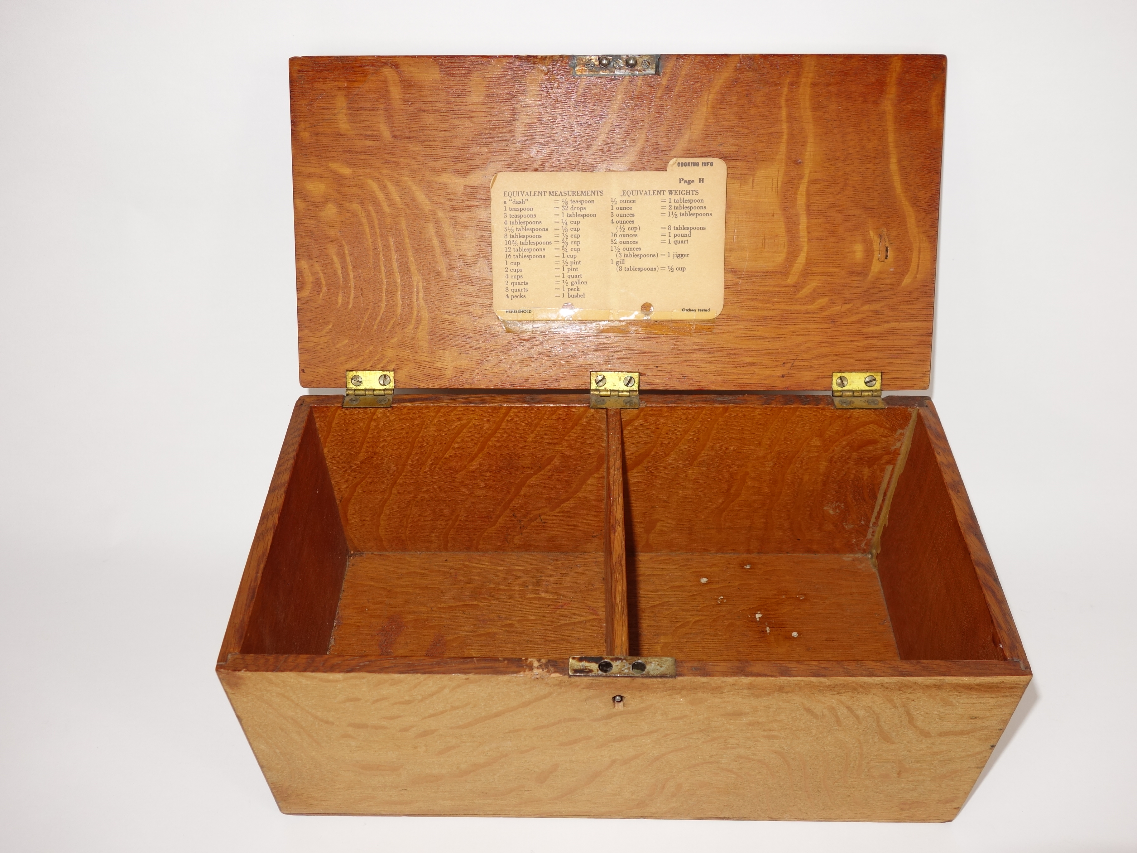 Vintage Oak Recipe Box