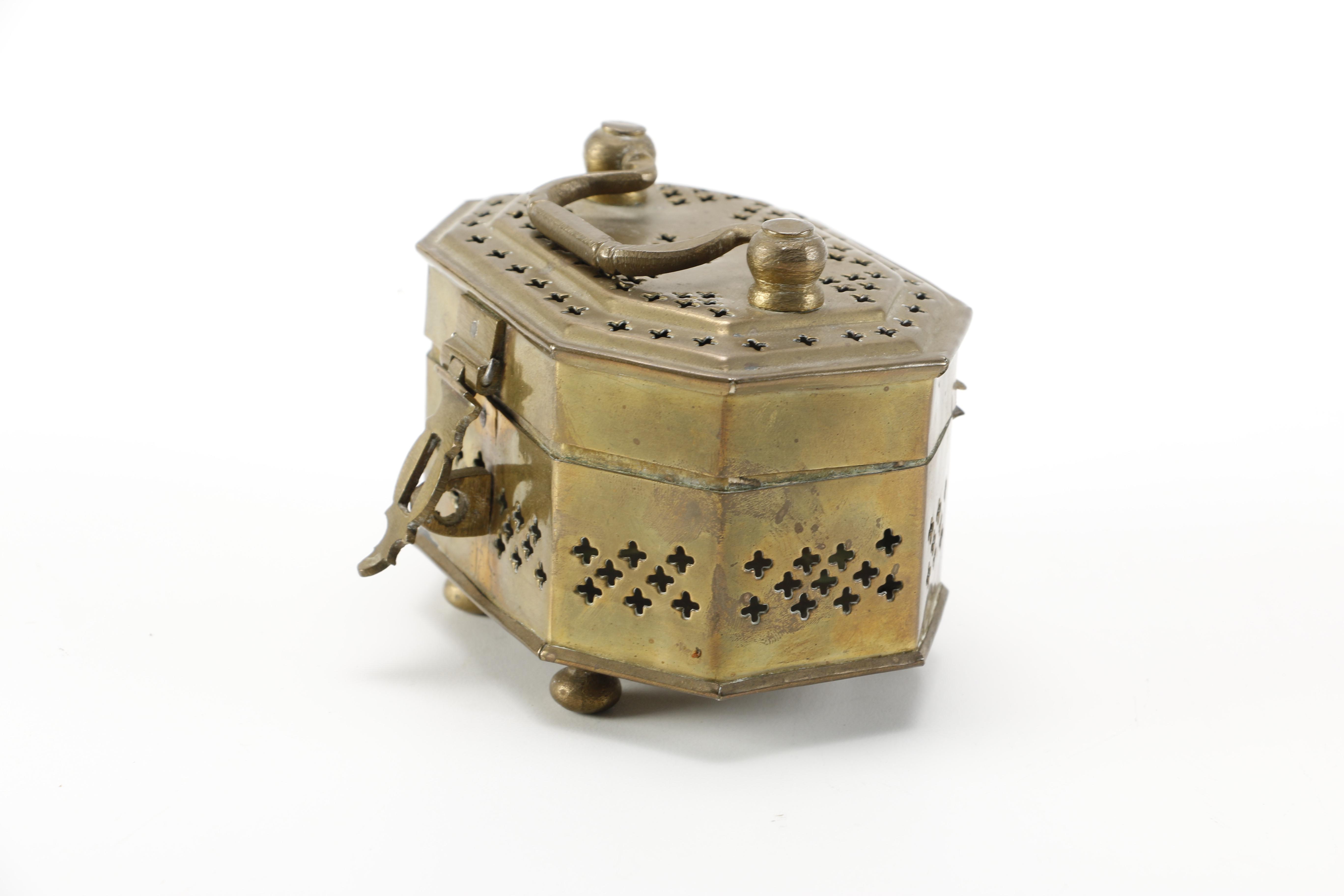 Vintage Brass Cricket Box and Dragon Incense Burner with Foo Dog