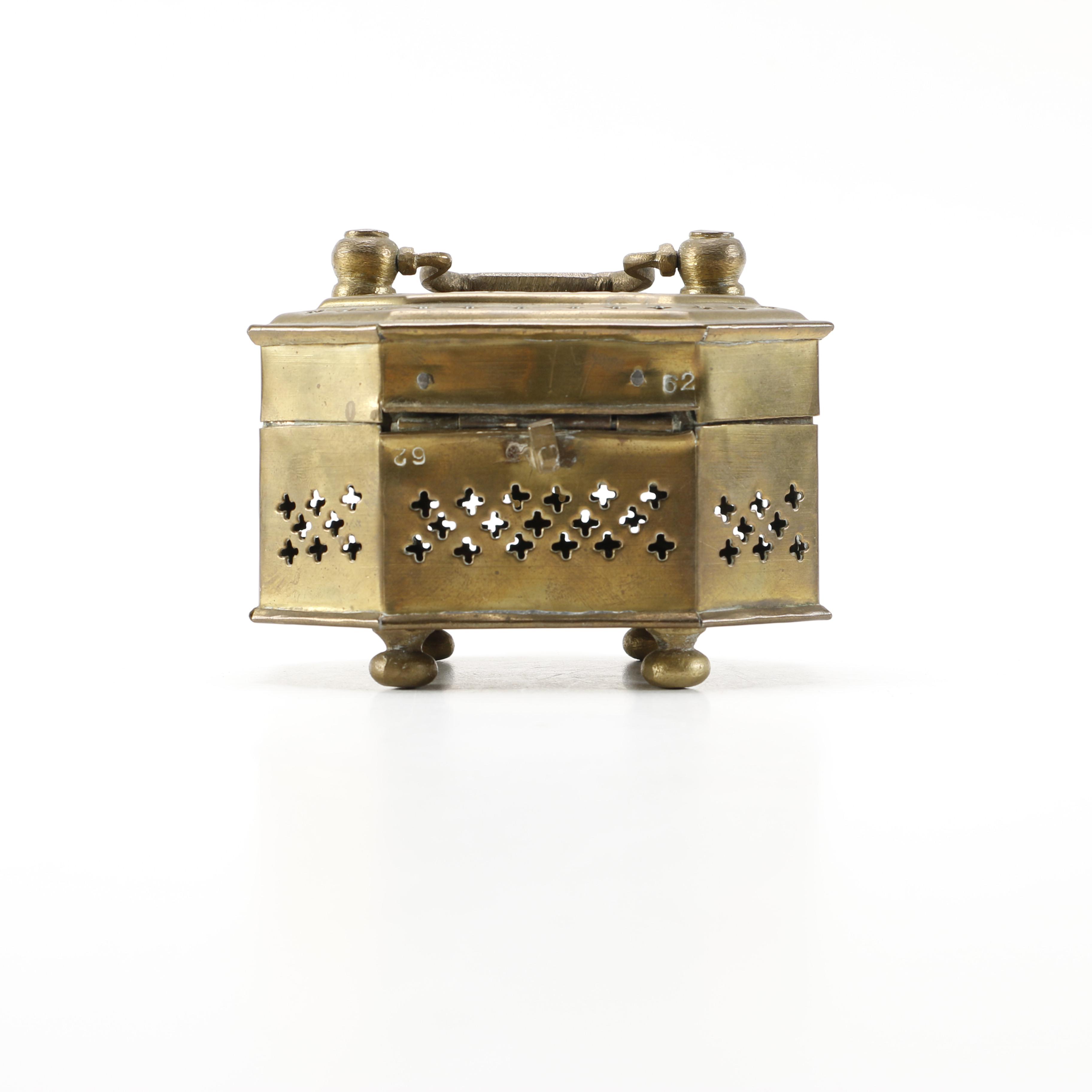 Vintage Brass Cricket Box and Dragon Incense Burner with Foo Dog