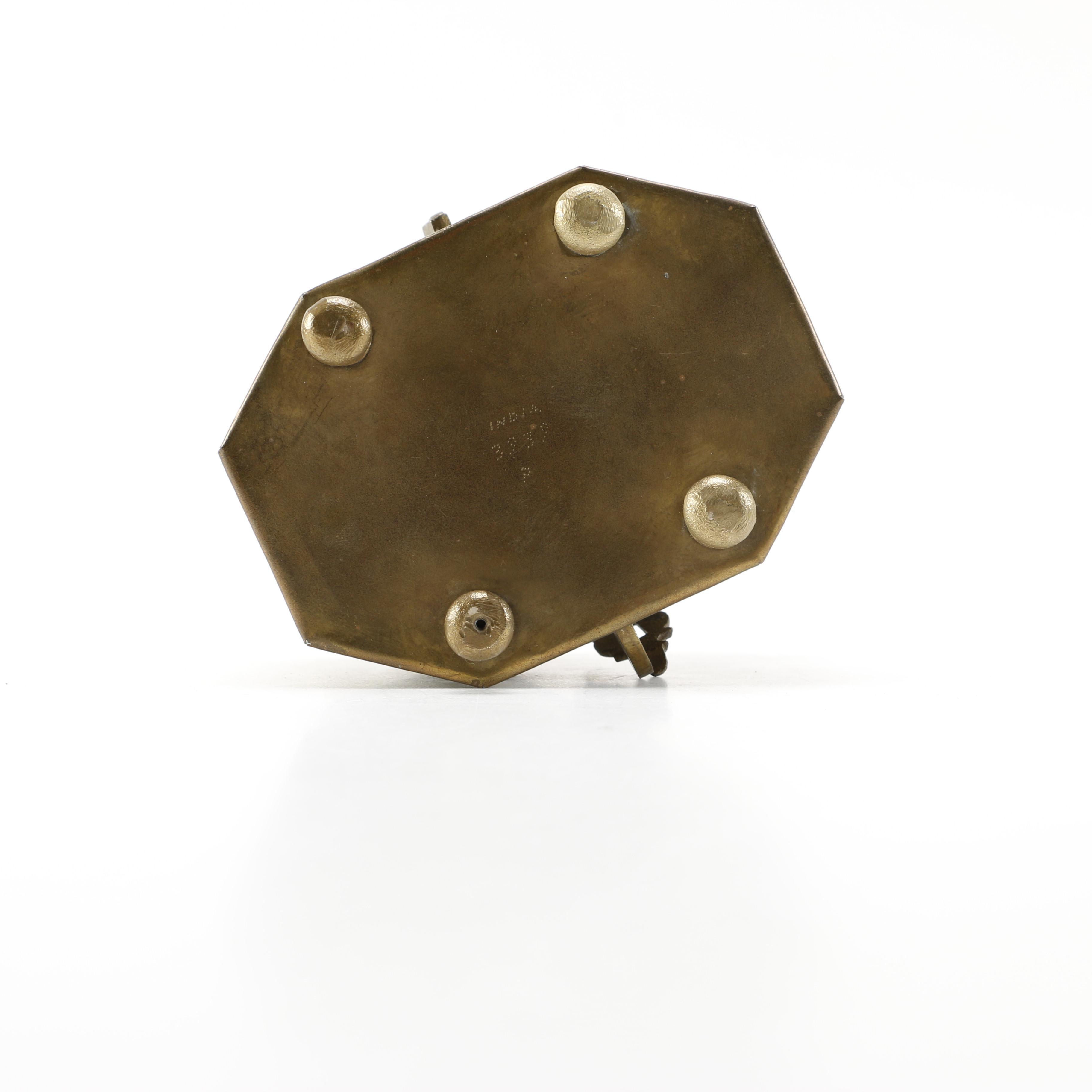 Vintage Brass Cricket Box and Dragon Incense Burner with Foo Dog