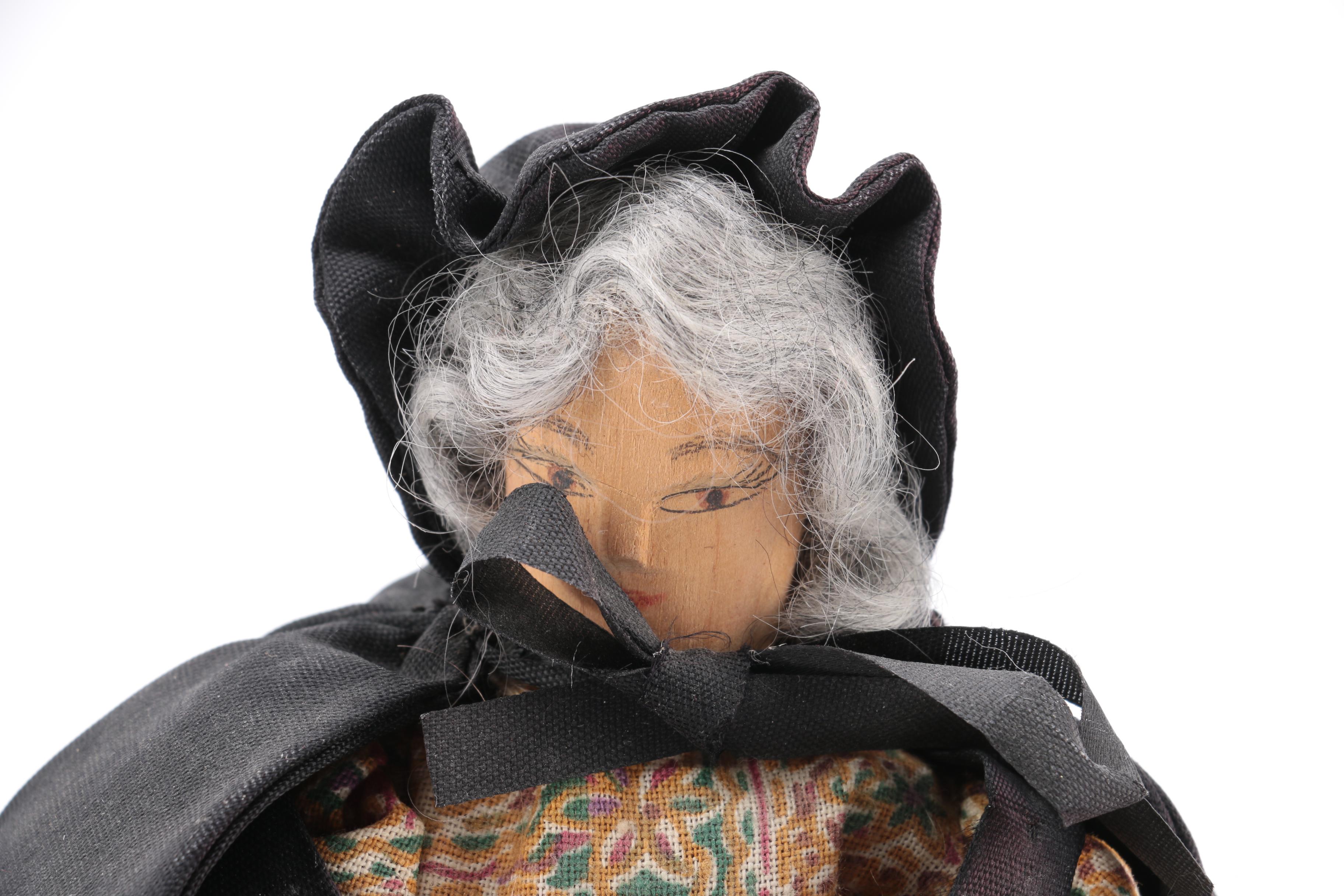 Vintage Handmade Wooden Dolls and Wax Dolls