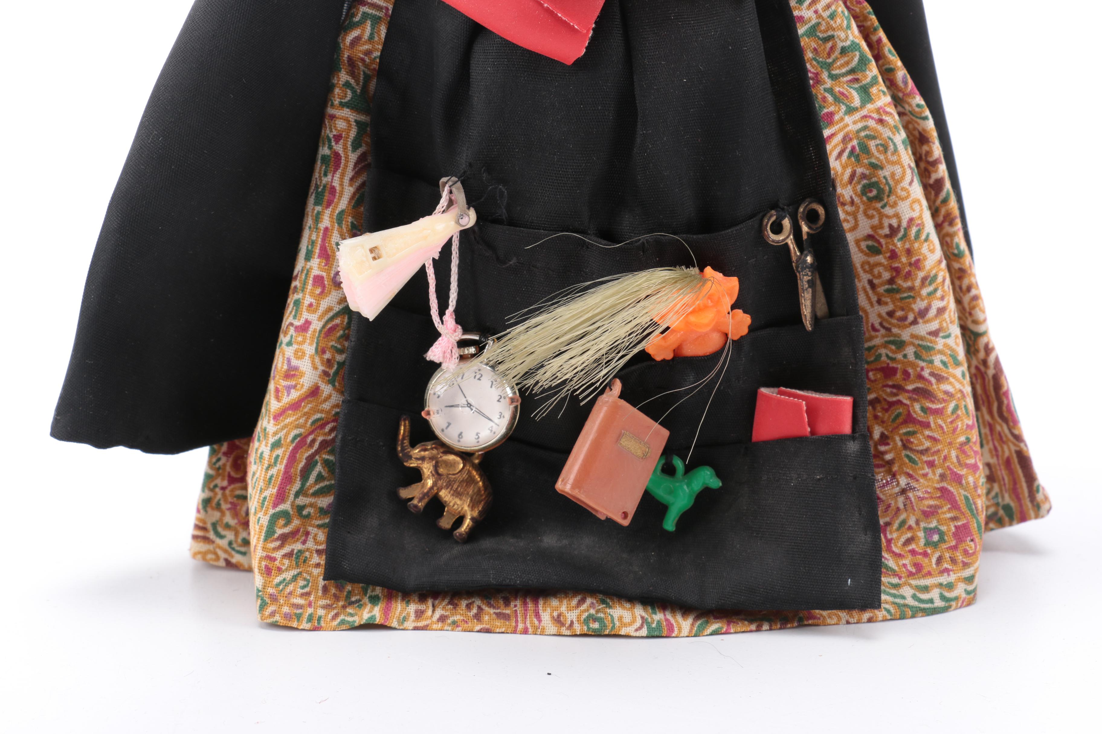 Vintage Handmade Wooden Dolls and Wax Dolls