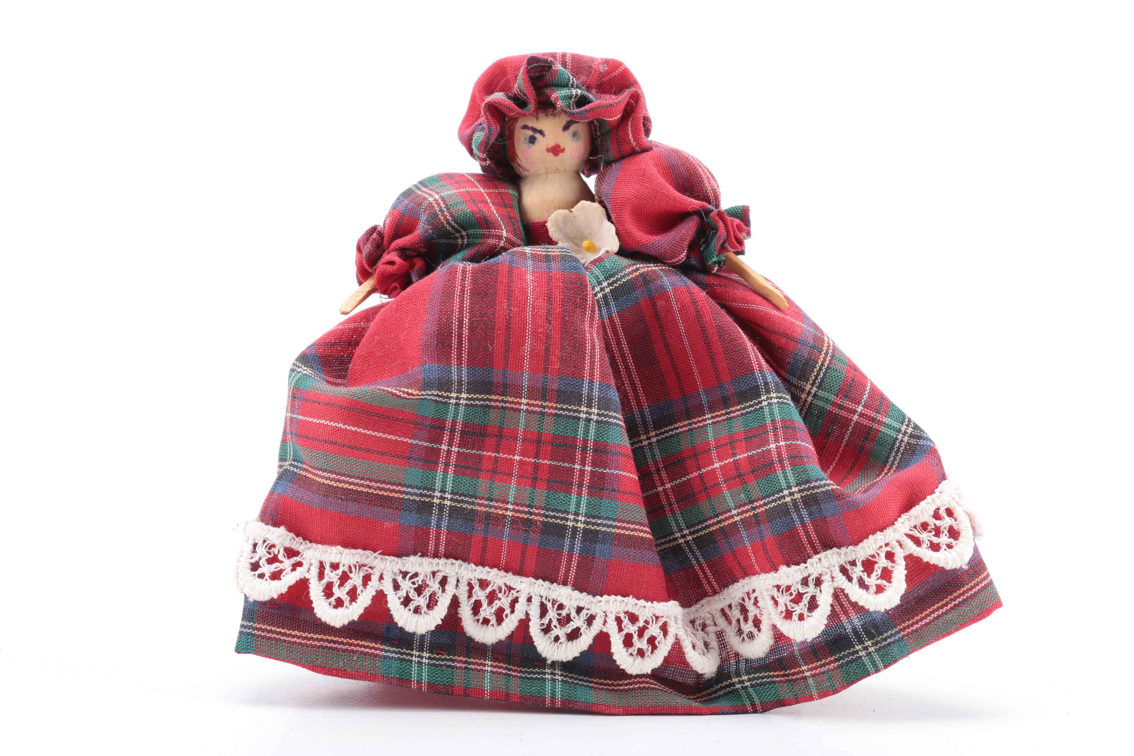 Vintage Handmade Wooden Dolls and Wax Dolls