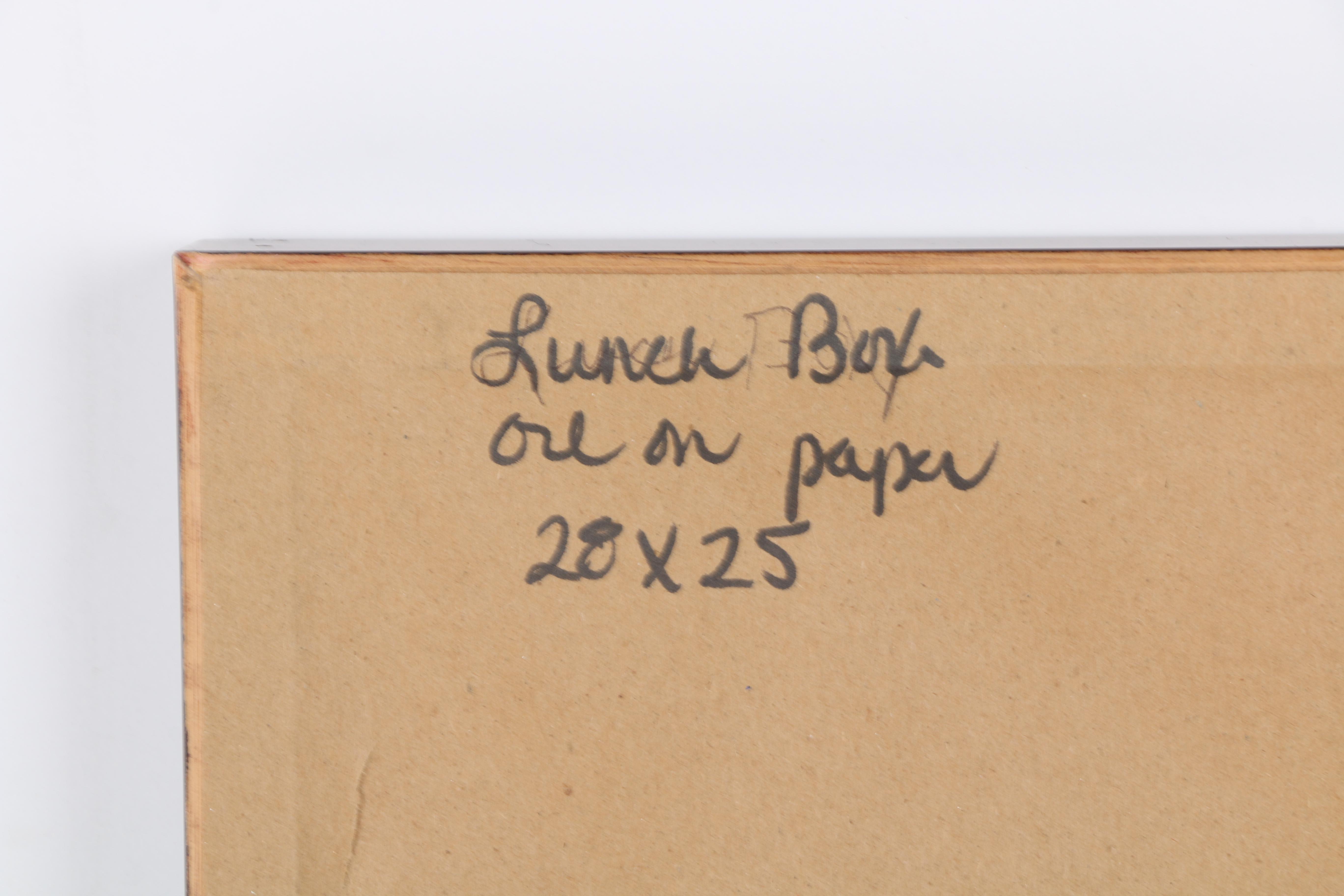 Mary Culbertson-Stark Abstract Oil on Paper "Lunch Box"