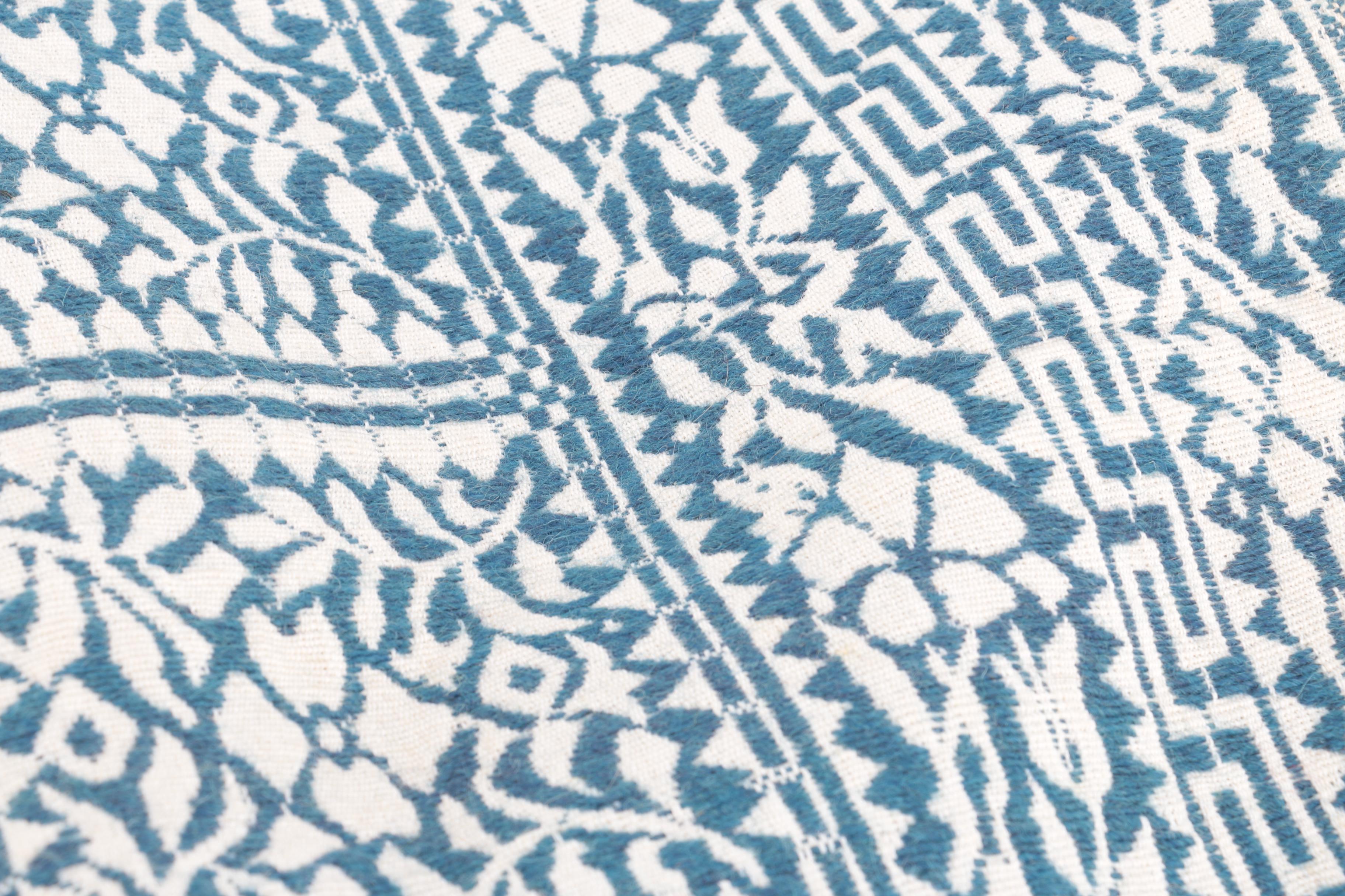 Classic Blue and White Batik Throw Blanket