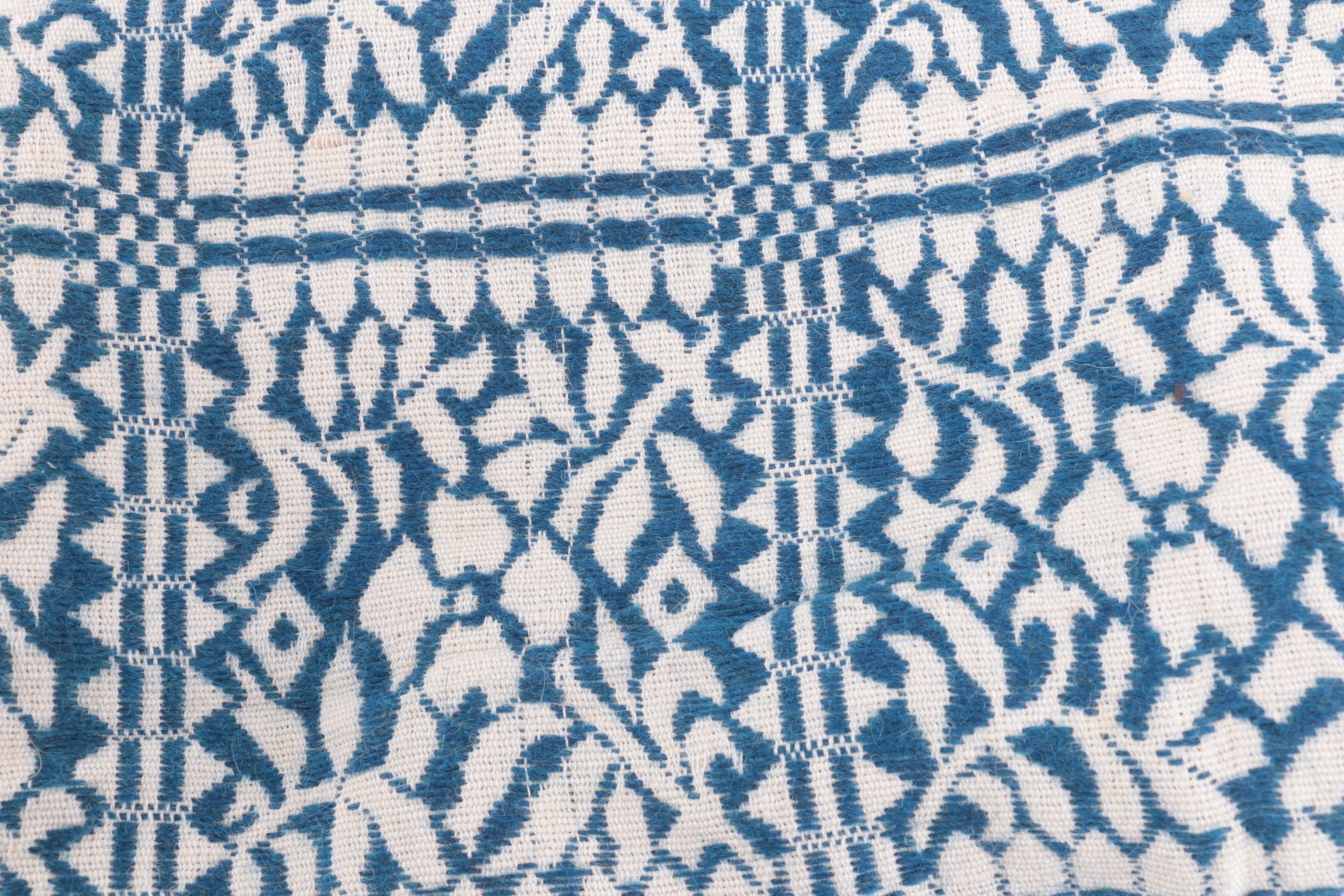 Classic Blue and White Batik Throw Blanket