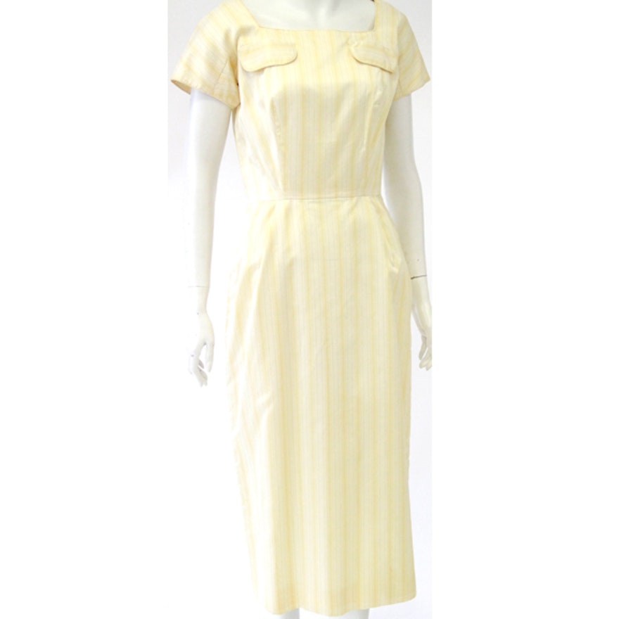 1950s Don Loper Sateen Midi Dress