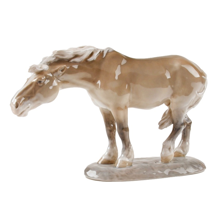 Rare Royal Copenhagen Porcelain  "Horse in Headwind" by Lauritz