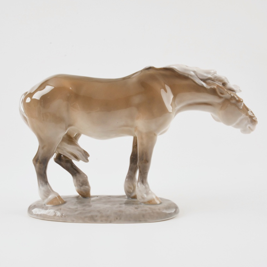 Rare Royal Copenhagen Porcelain  "Horse in Headwind" by Lauritz