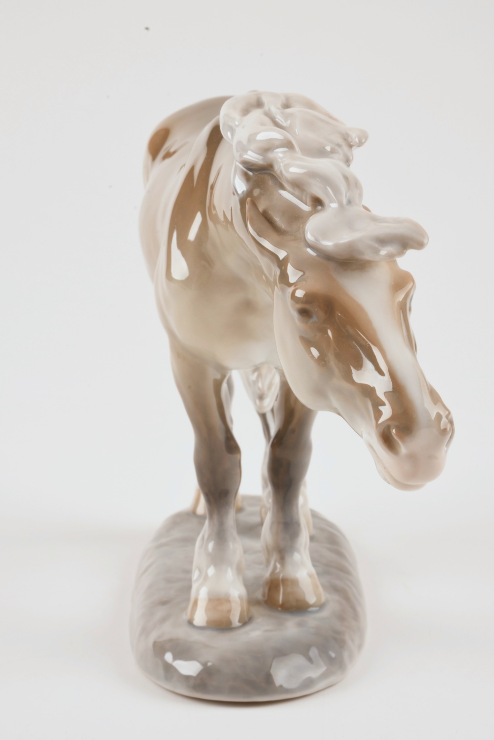 Rare Royal Copenhagen Porcelain  "Horse in Headwind" by Lauritz