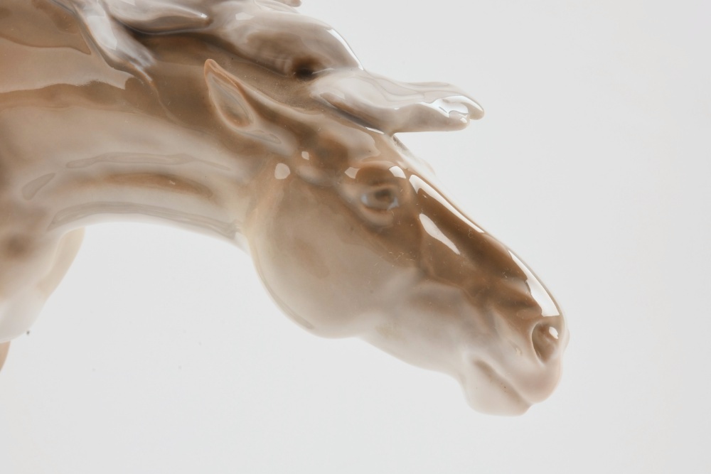 Rare Royal Copenhagen Porcelain  "Horse in Headwind" by Lauritz