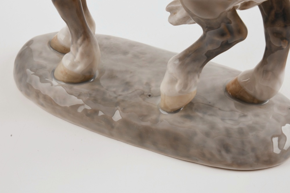 Rare Royal Copenhagen Porcelain  "Horse in Headwind" by Lauritz