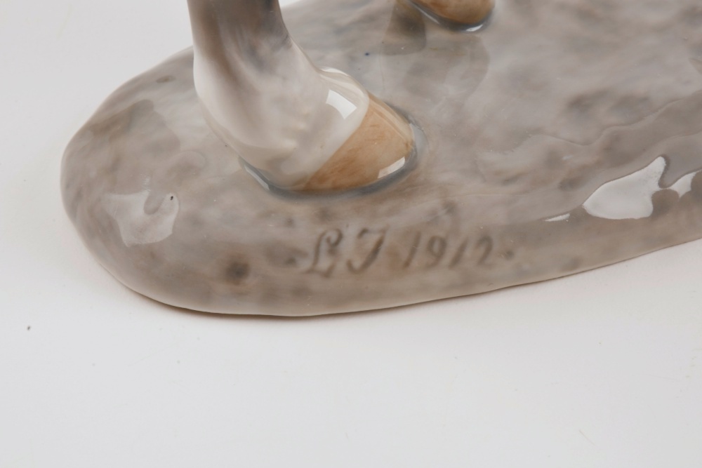 Rare Royal Copenhagen Porcelain  "Horse in Headwind" by Lauritz