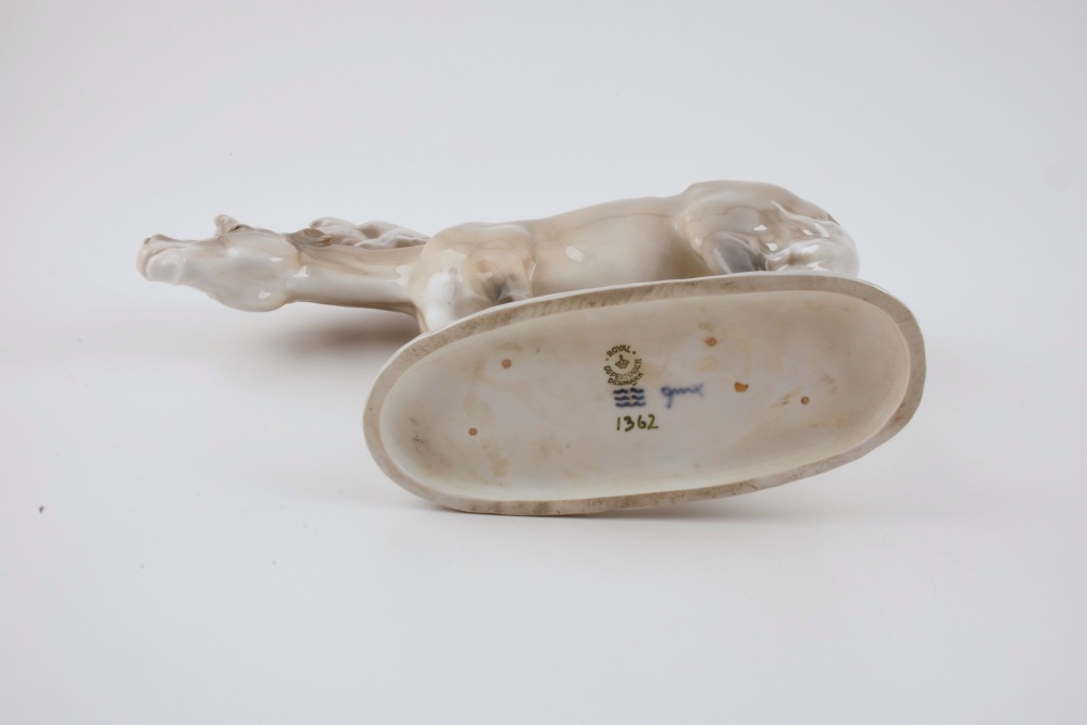 Rare Royal Copenhagen Porcelain  "Horse in Headwind" by Lauritz