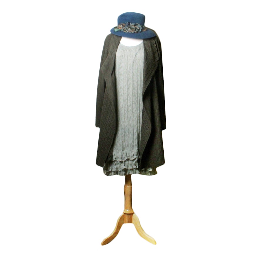 Lillith Dress, Wool Babette Jacket and Louise Green Hat