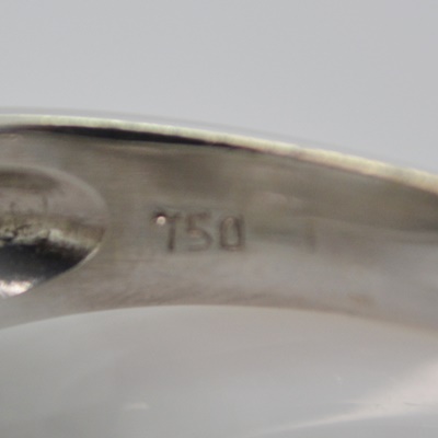 18K White Gold Cultured South Sea Pearl and 1.00 CTW Diamond Ring