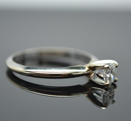 14K White Gold Diamond Solitaire Ring