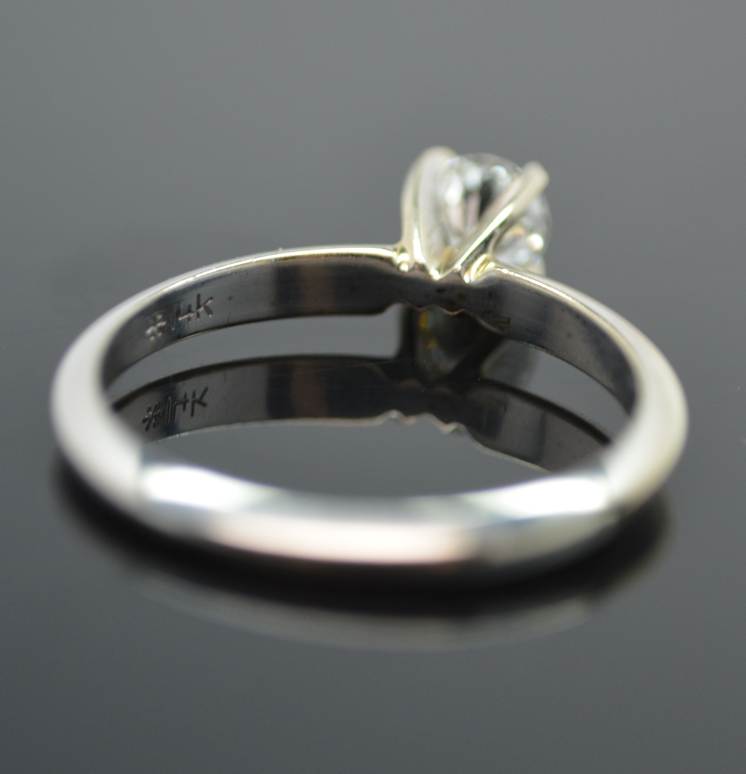 14K White Gold Diamond Solitaire Ring