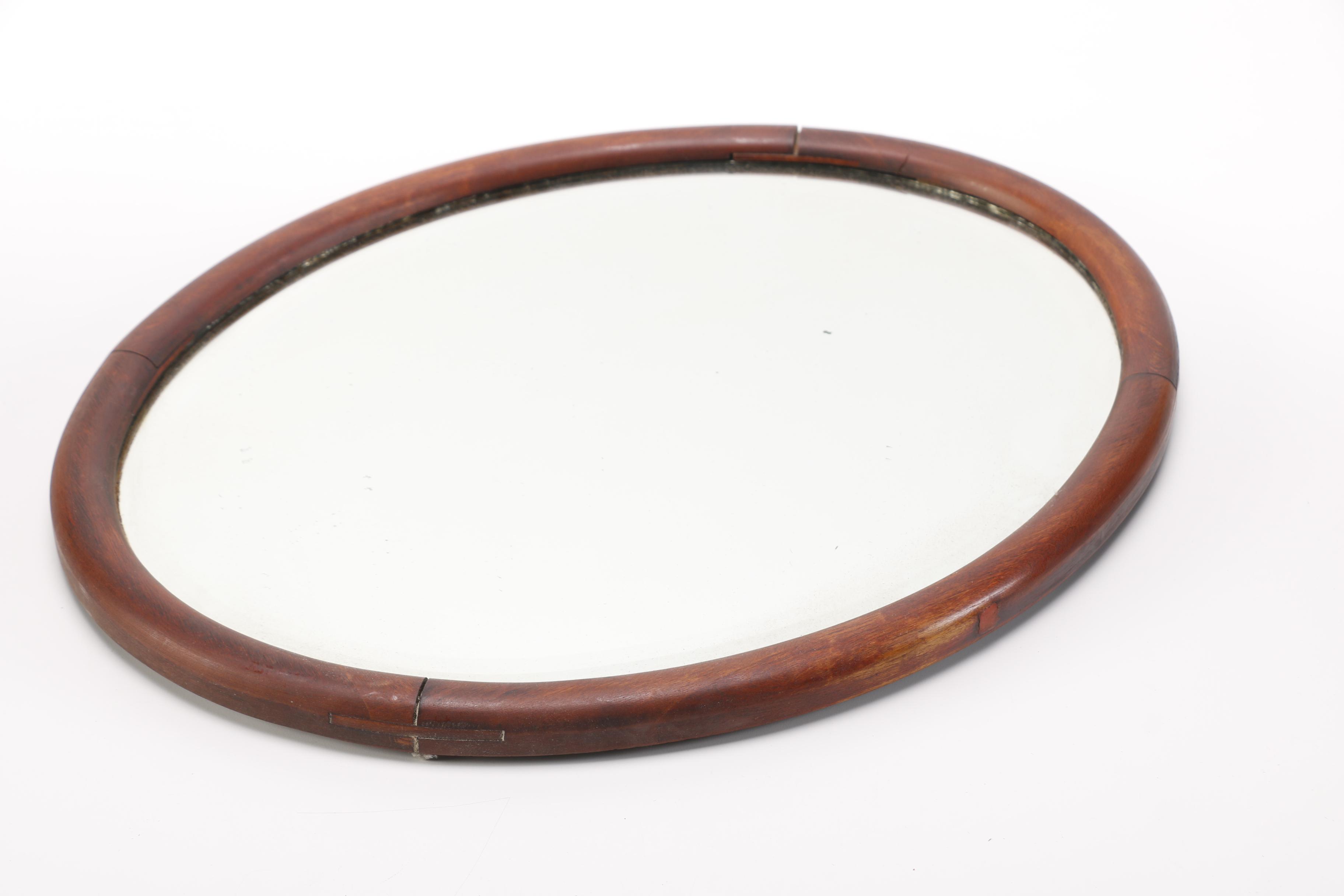 Vintage Handmade Wood Wall Mirror