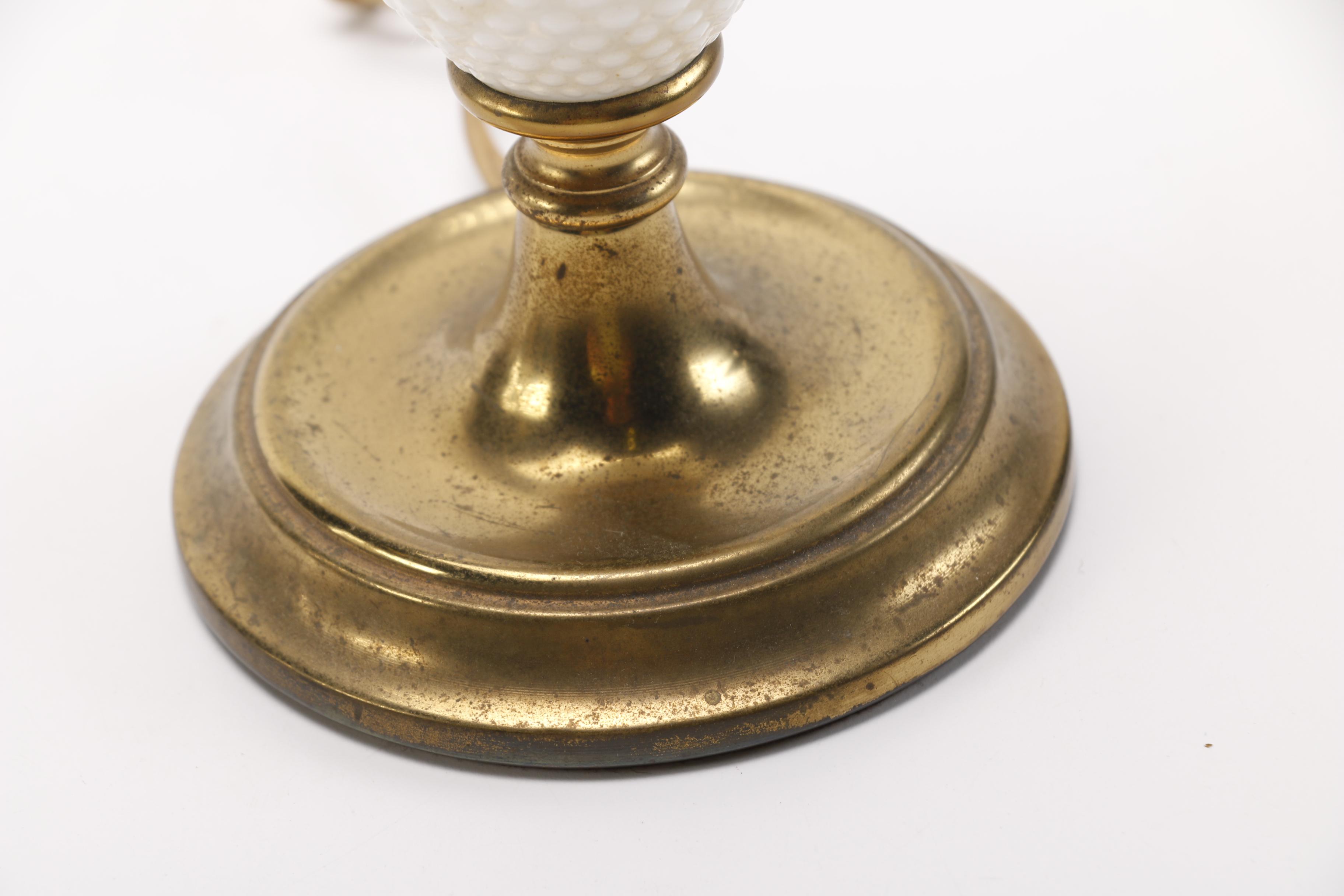 Vintage Metal and Milk Glass Table Lamps