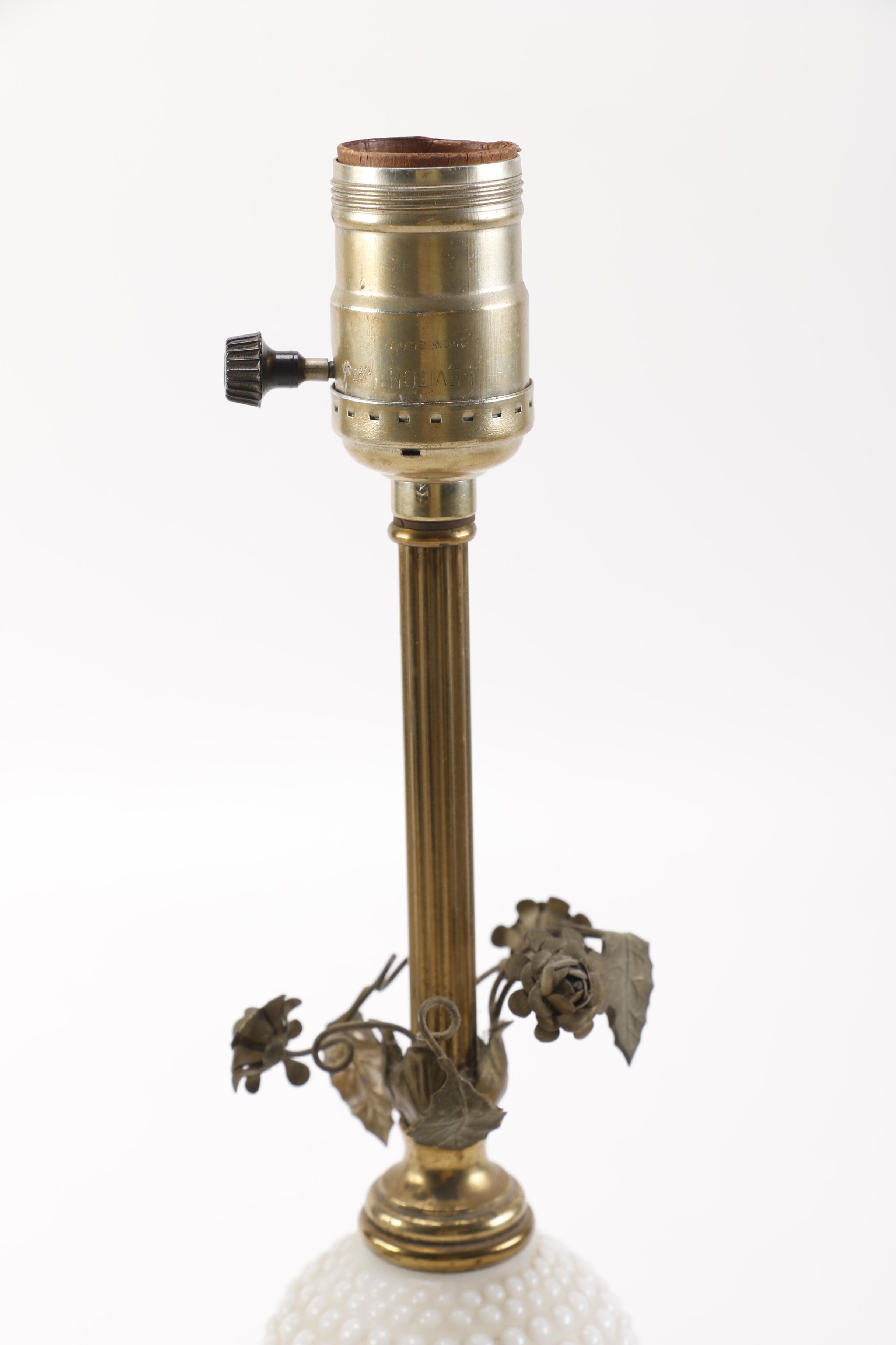 Vintage Metal and Milk Glass Table Lamps