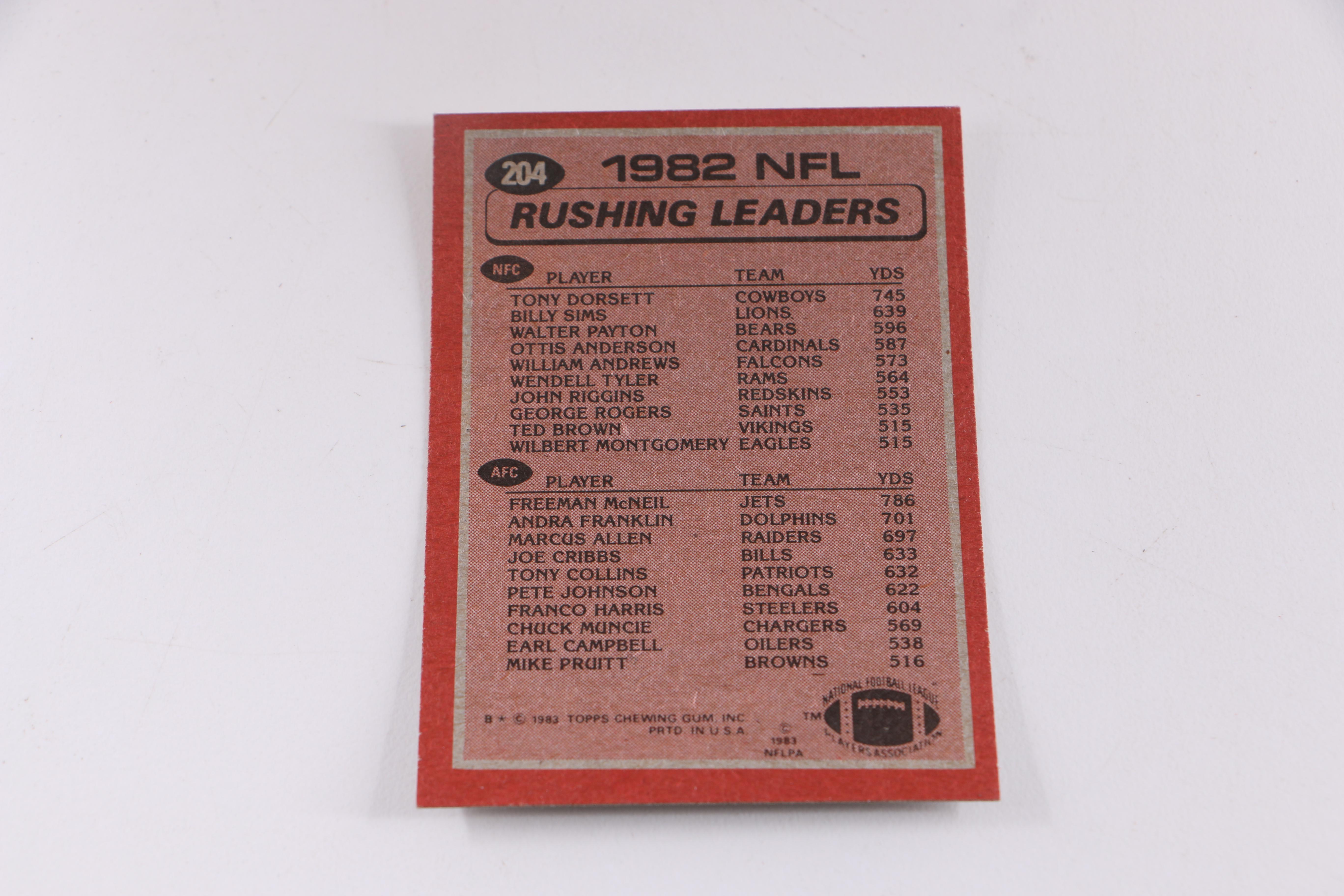 1983 Topps Football Cards