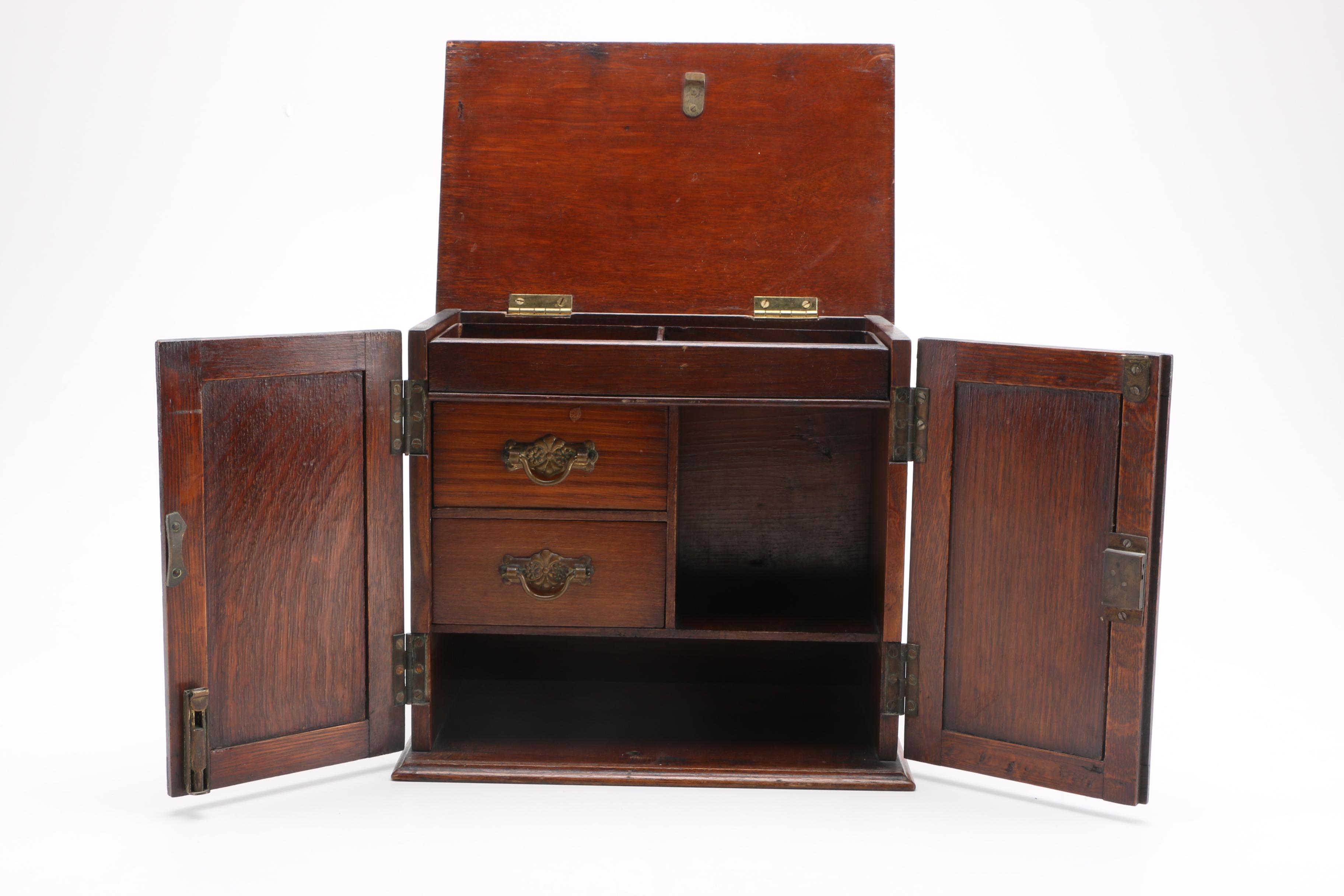 Vintage Oak Smoking Cabinet