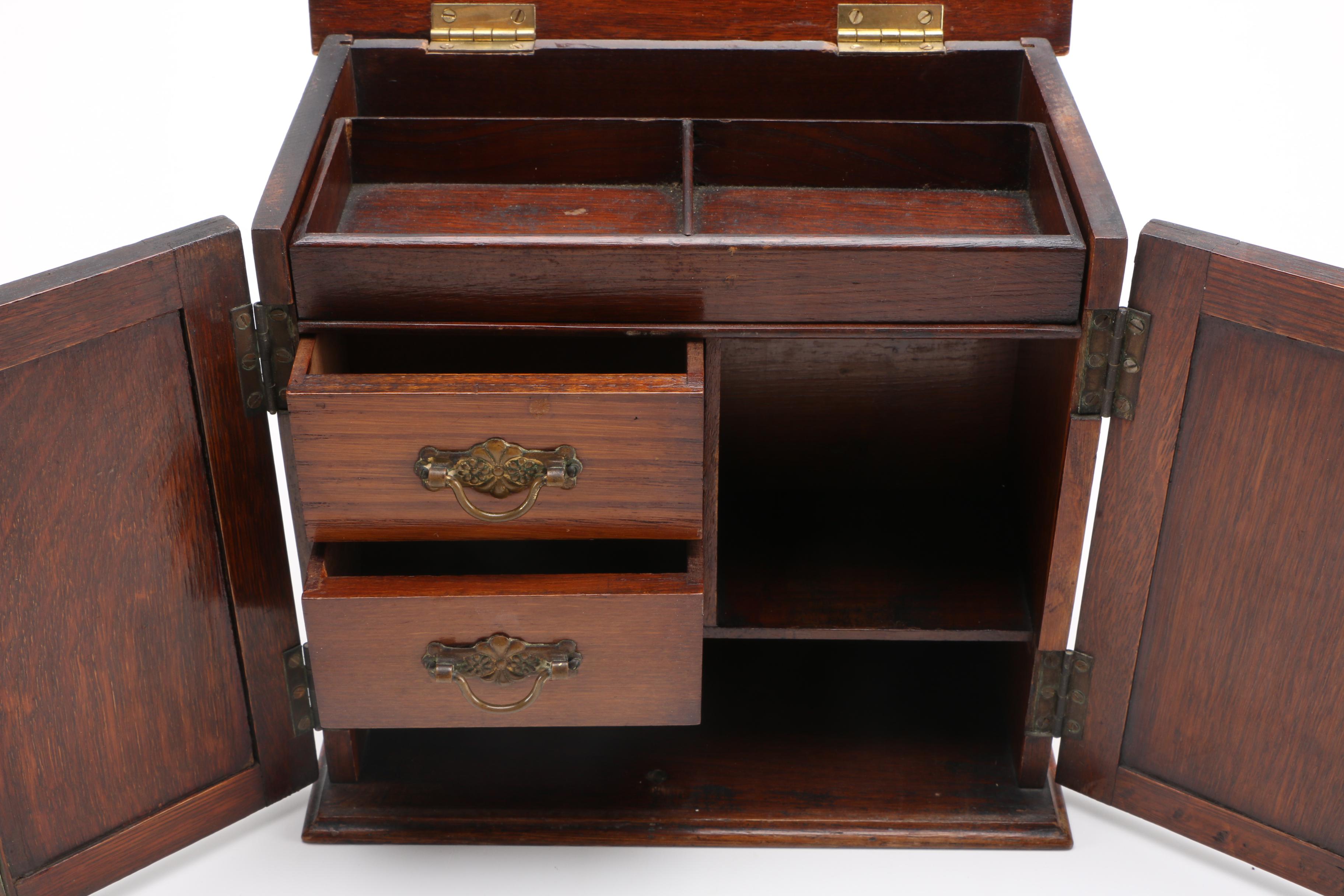Vintage Oak Smoking Cabinet