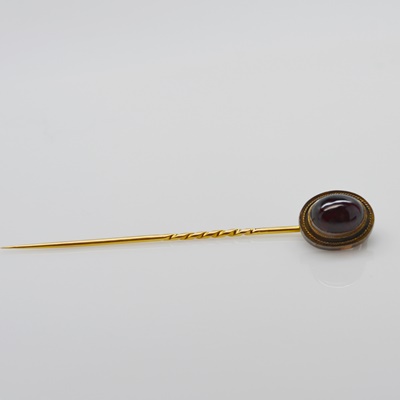 10K and 14K Yellow Gold Rhodolite Garnet Stick Pin