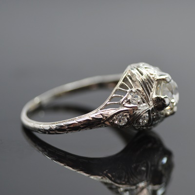 Edwardian Platinum 0.84 CTW Diamond Ring