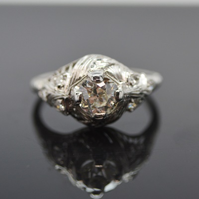 Edwardian Platinum 0.84 CTW Diamond Ring