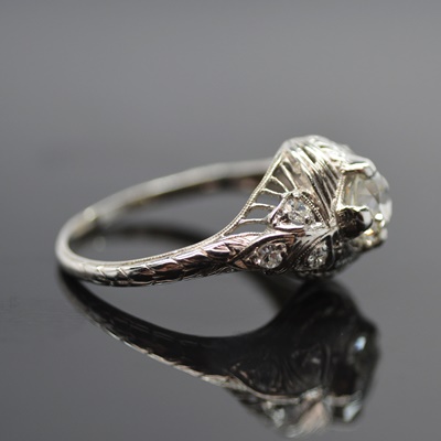 Edwardian Platinum 0.84 CTW Diamond Ring