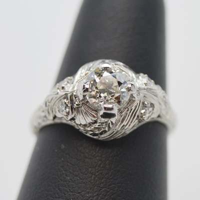 Edwardian Platinum 0.84 CTW Diamond Ring