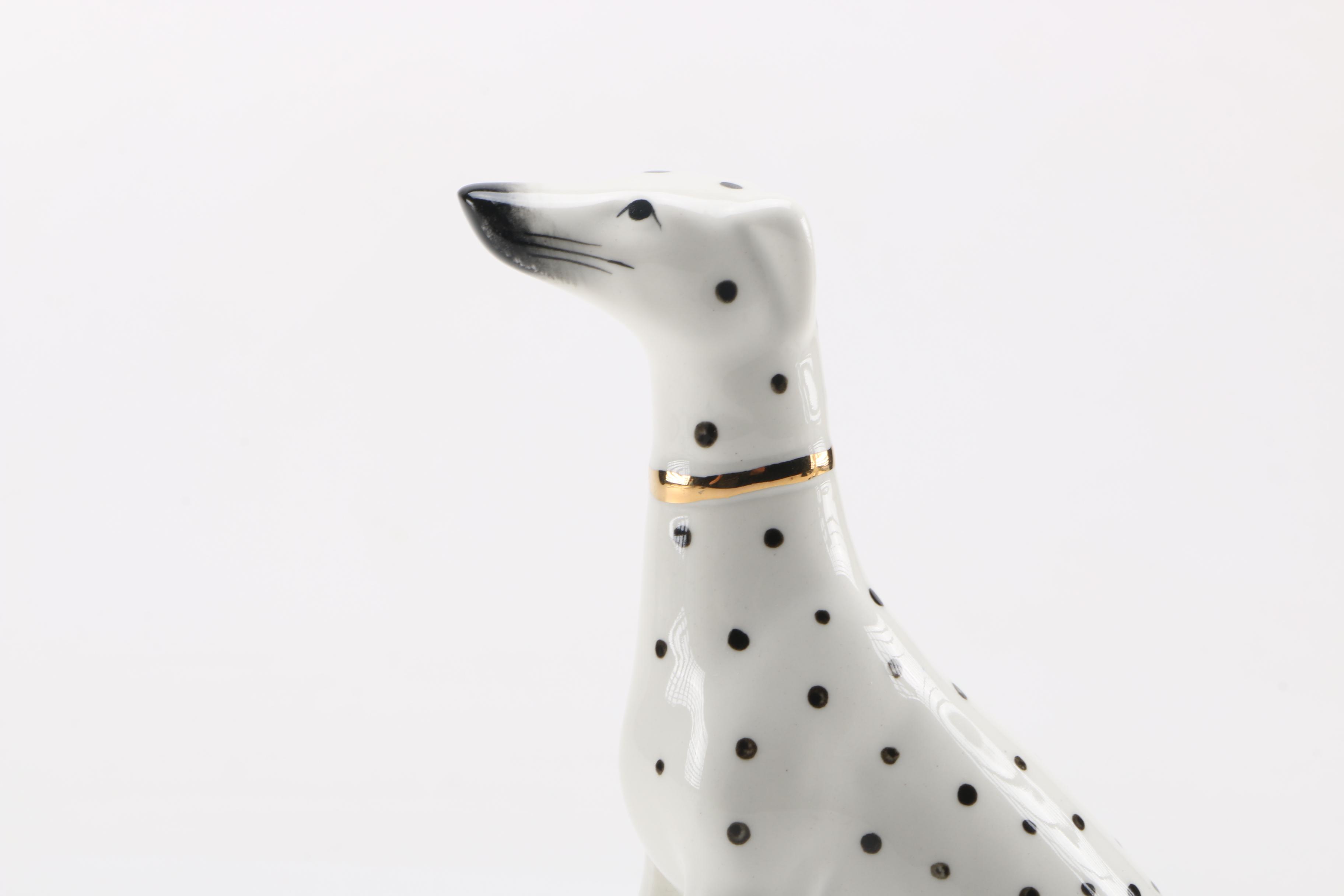 Pair of Dalmatian Bookend Figurines After Fitz and Floyd