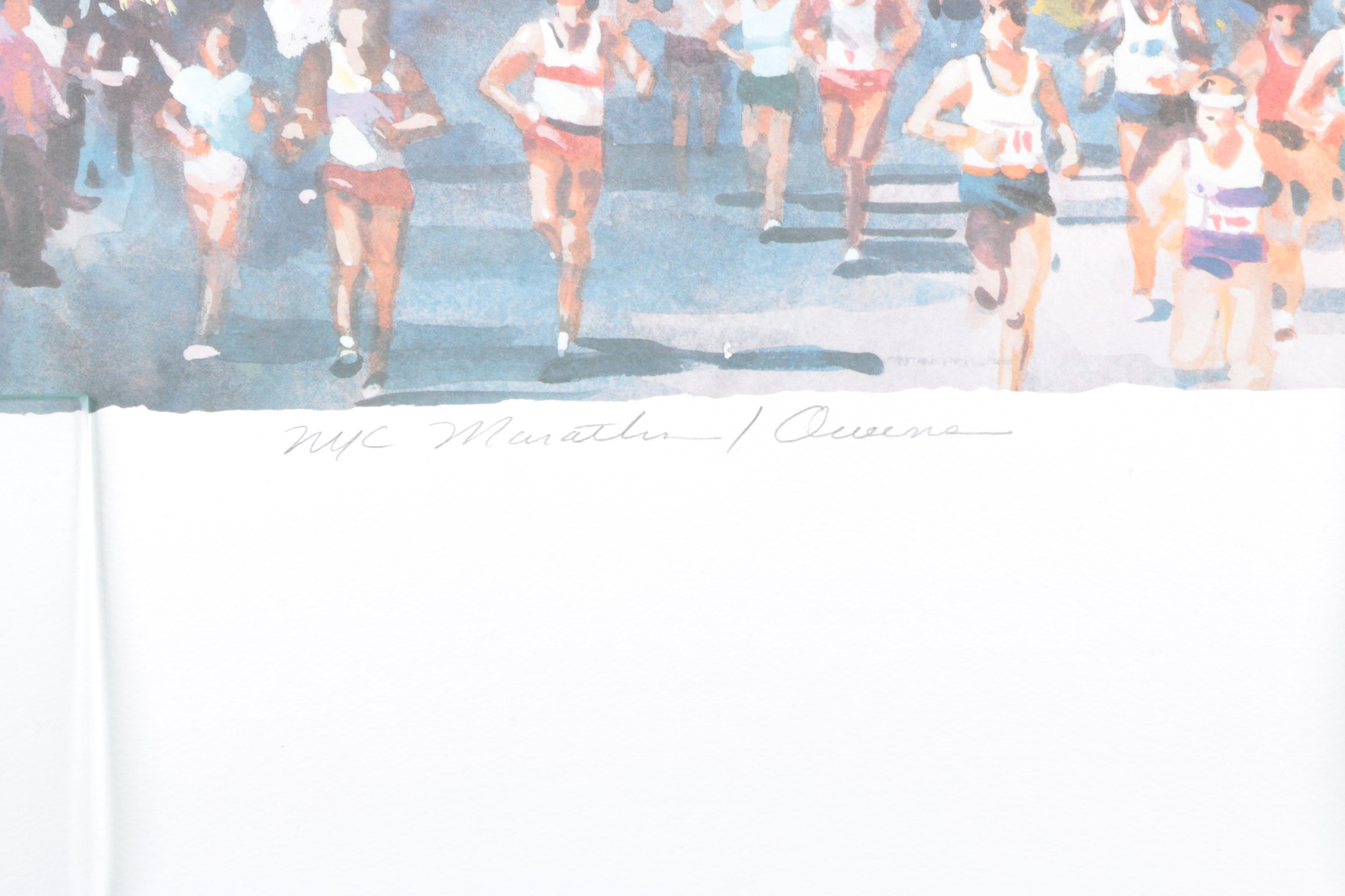 Carolyn Anderson Limited Edition Offset Lithograph "NYC Marathon/Queens"