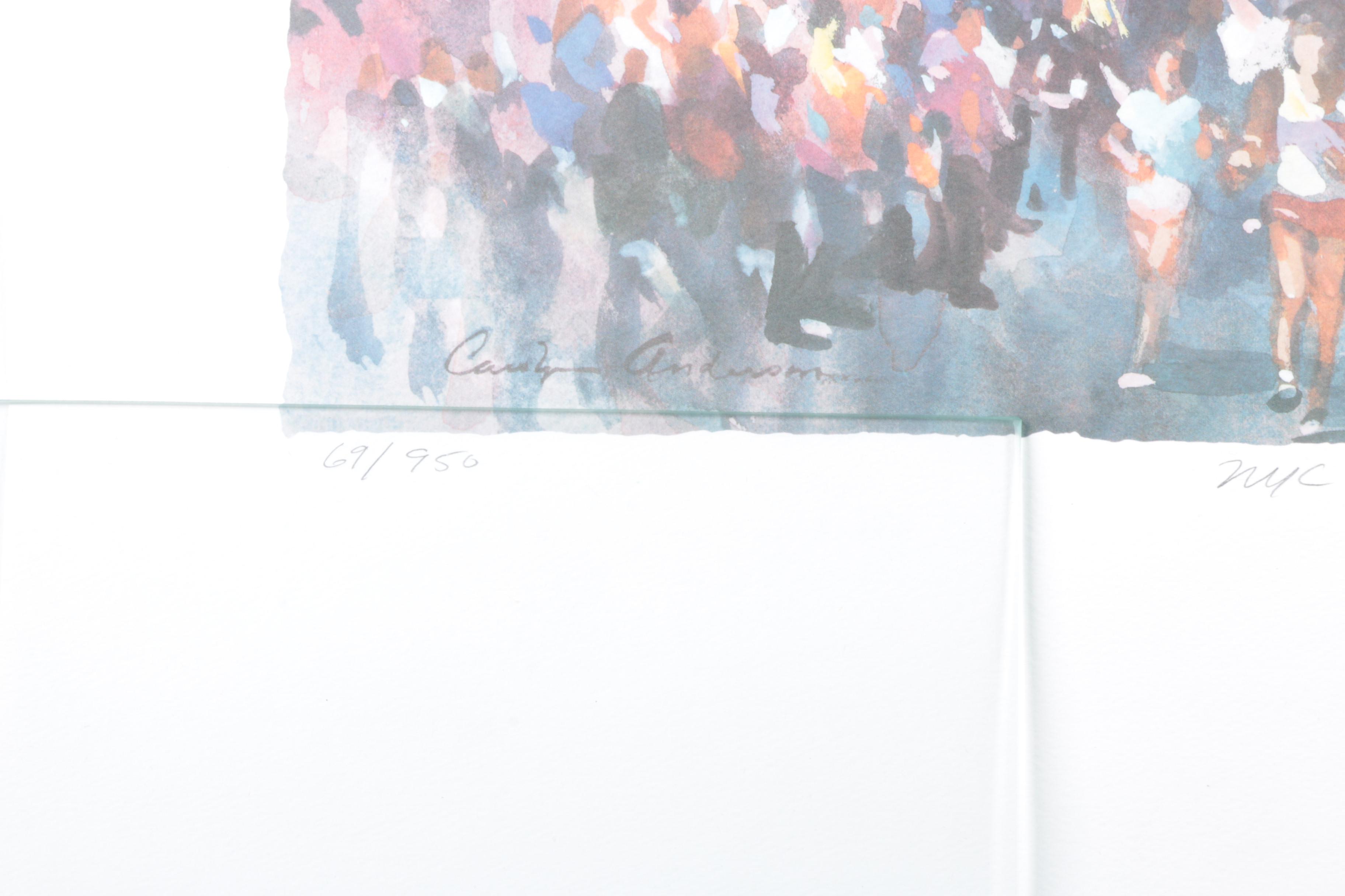 Carolyn Anderson Limited Edition Offset Lithograph "NYC Marathon/Queens"